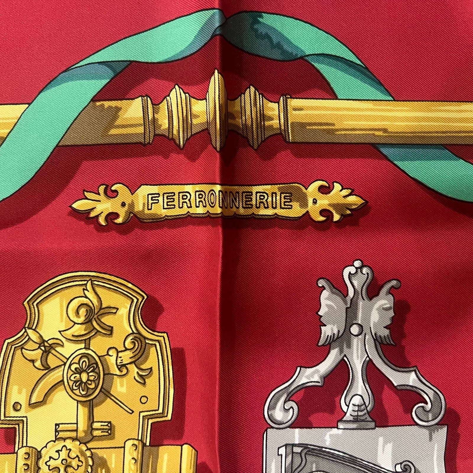 Hermes Clothing, Shoes & Accessories:Women:Women's Accessories:Scarves & Wraps Authentic Hermes Ferronnerie 90cm Silk Scarf