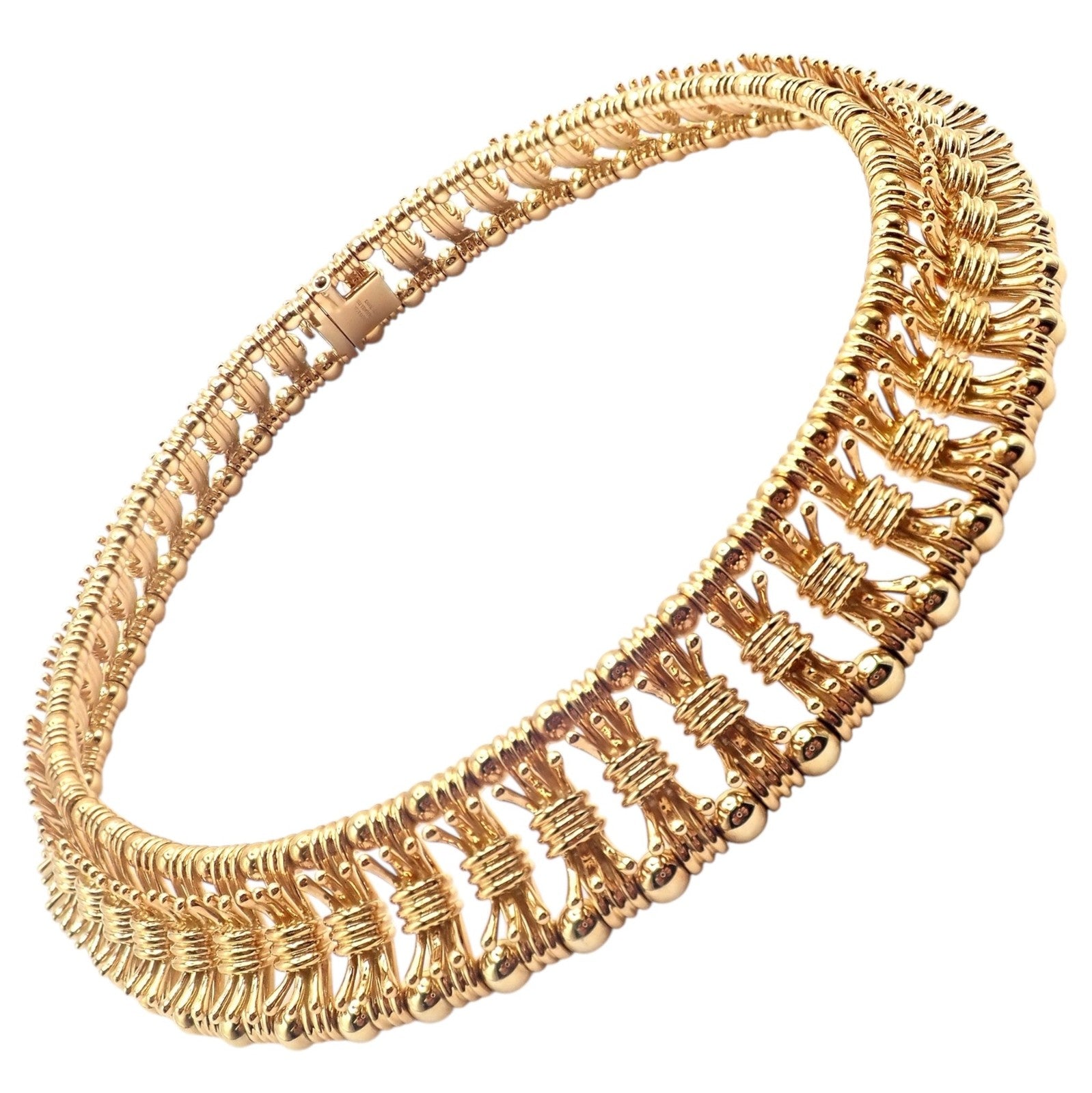 Authentic Tiffany & Co Schlumberger 18k Yellow Gold Fancy Bowtie Collar Necklace | Fortrove