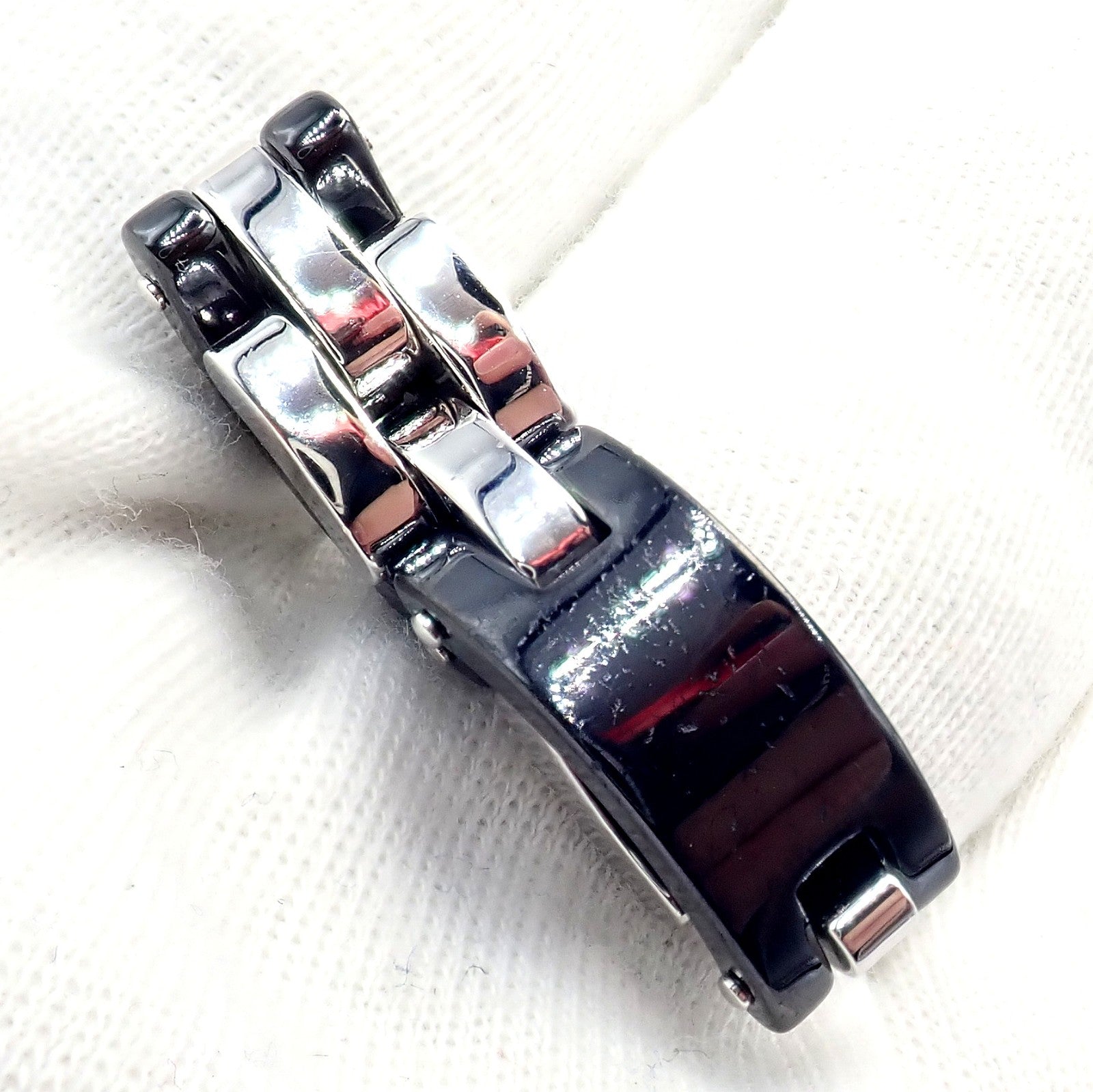 Cartier 18k White Gold Diamond Ceramic Maillon Panthere Ring Size 51 US 5.75 | Fortrove