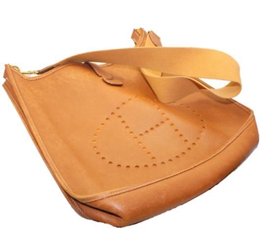 Hermes Clothing, Shoes & Accessories:Women:Women's Bags & Handbags Authentic! Hermes Evelyne Brown Epsom Leather GM Handbag Purse