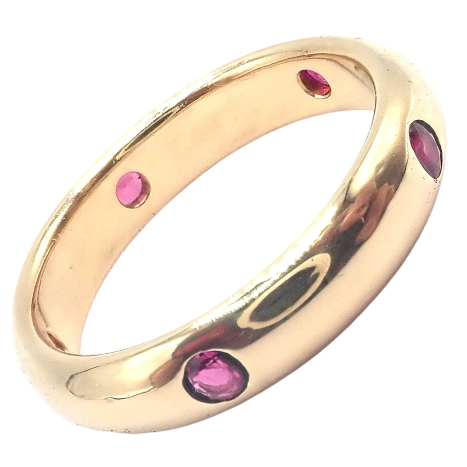 Authentic! Cartier Stella 18k Rose Gold Ruby Band Ring Size 51 | Fortrove