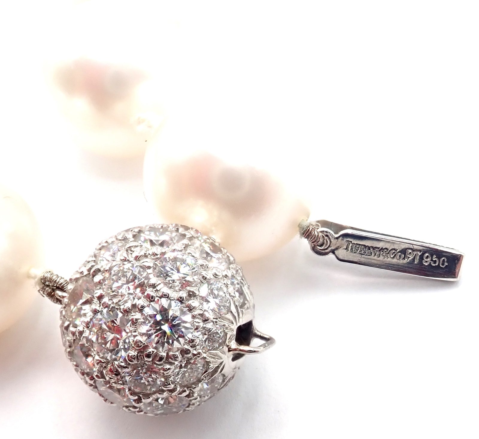 Authentic! Tiffany & Co Platinum Diamond South Sea Large Pearl Necklace Paper | Fortrove