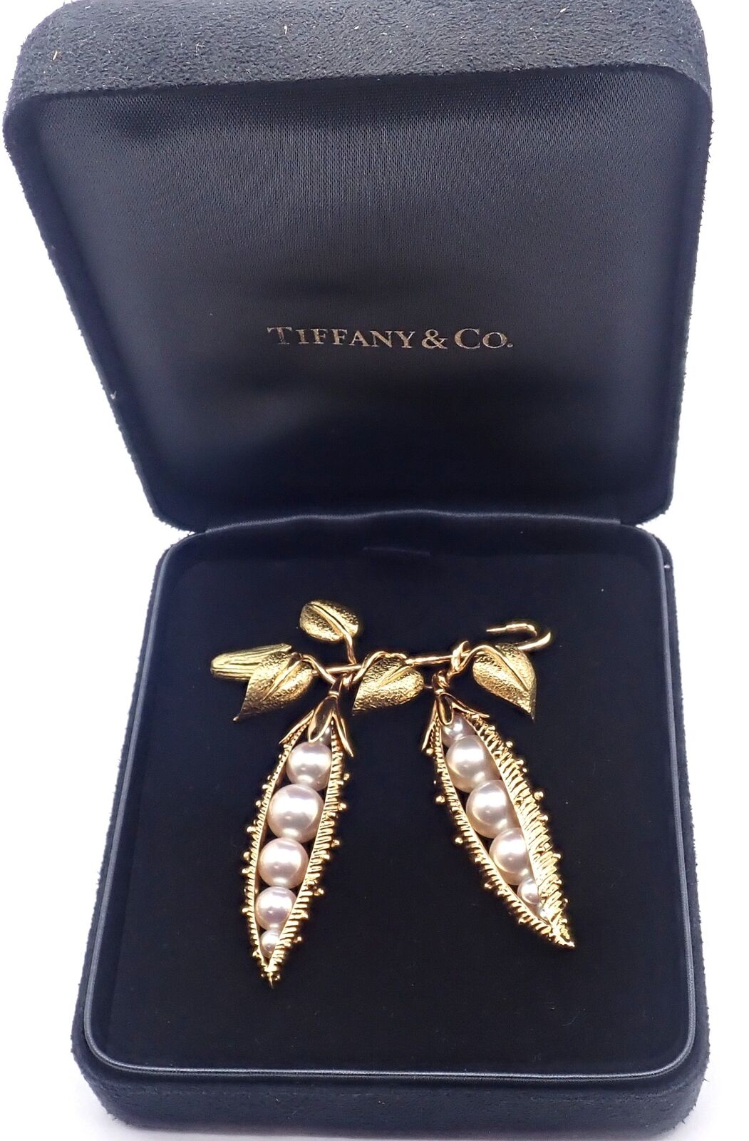 Authentic! Tiffany & Co Schlumberger Peapod 18k Yellow Gold Pearl Pin Brooch | Fortrove