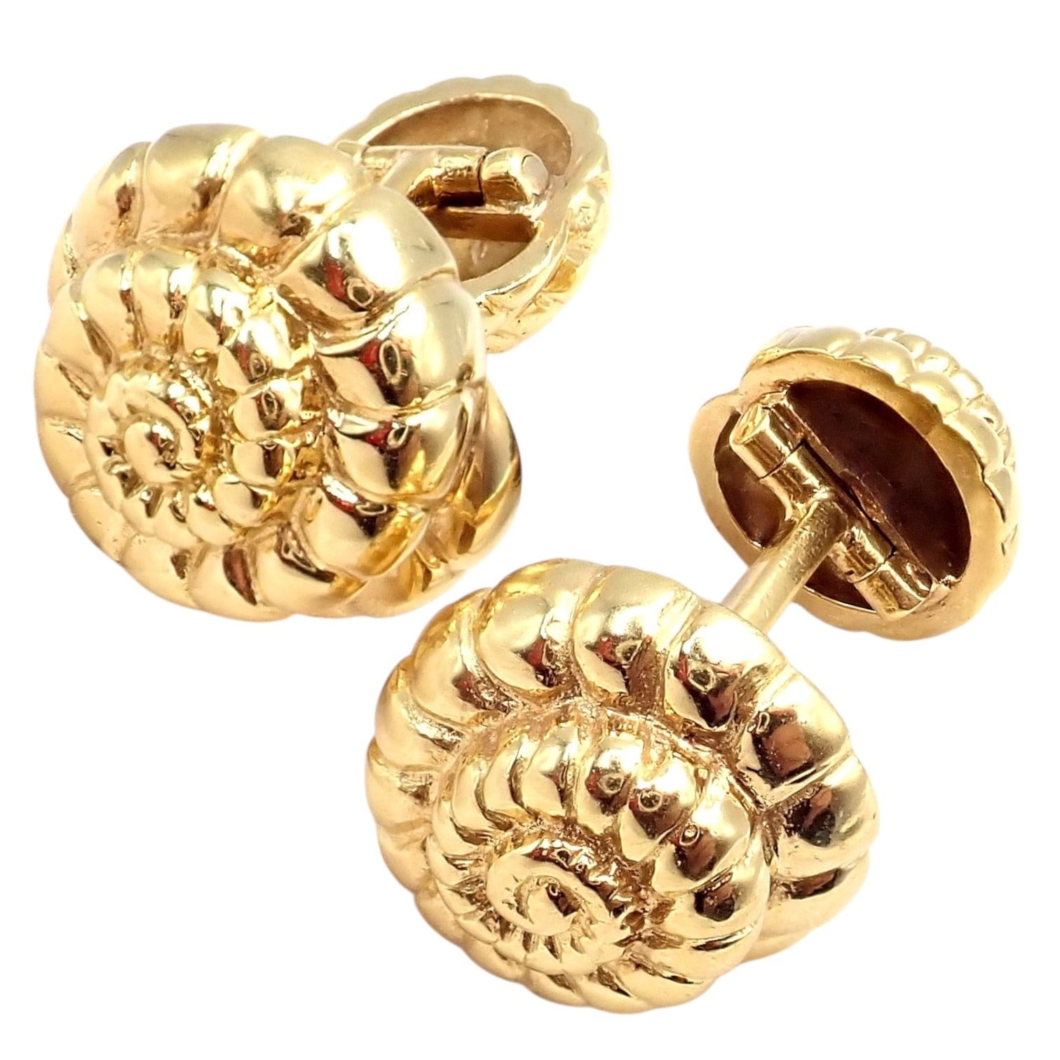 David Webb Jewelry & Watches:Men's Jewelry:Cufflinks Rare! David Webb 18k Yellow Gold Nautilus Shell Classic Cufflinks