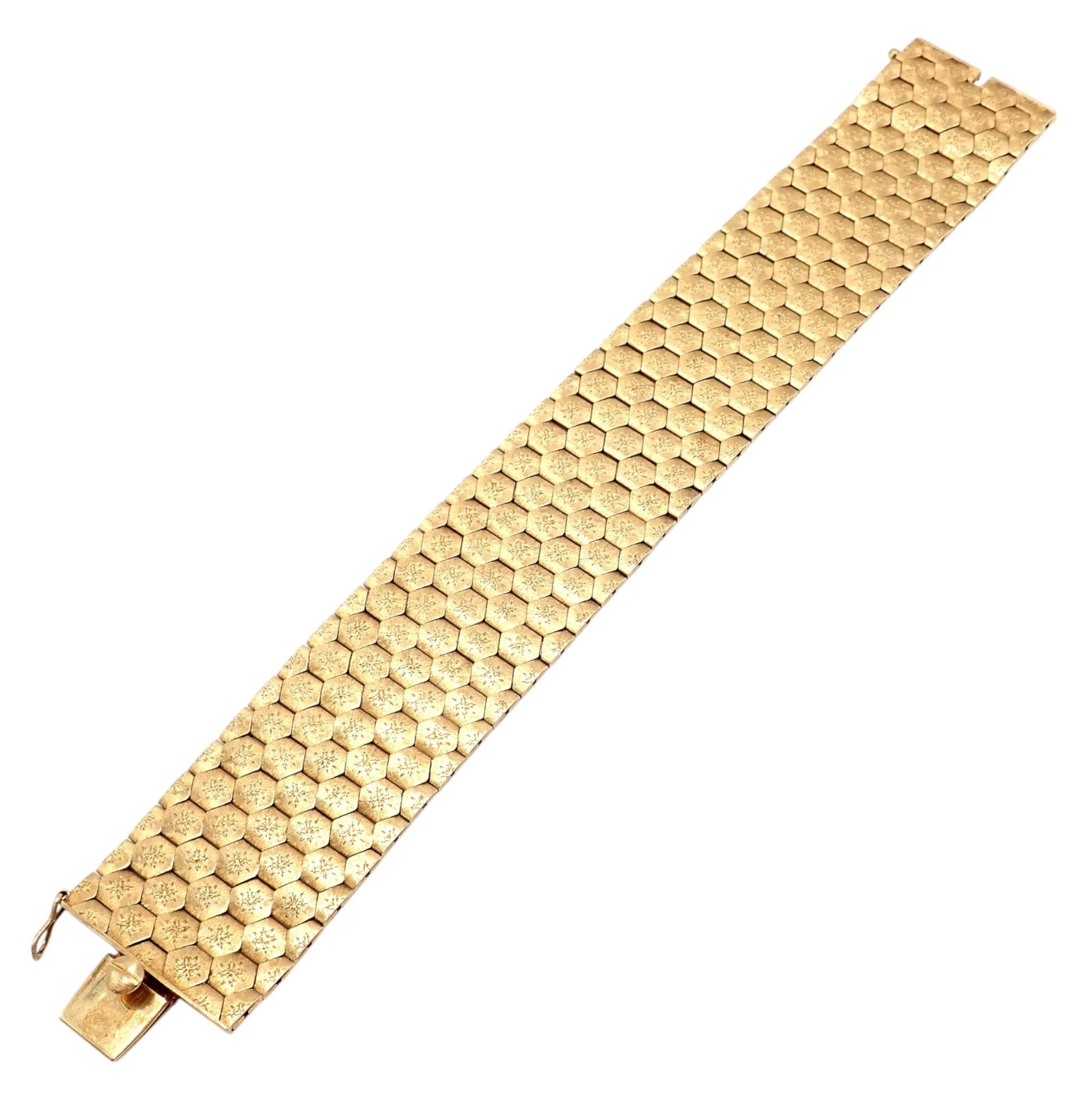 Authentic! Vintage Mario Buccellati 18k Yellow Gold Honeycomb Hexagon Bracelet | Fortrove