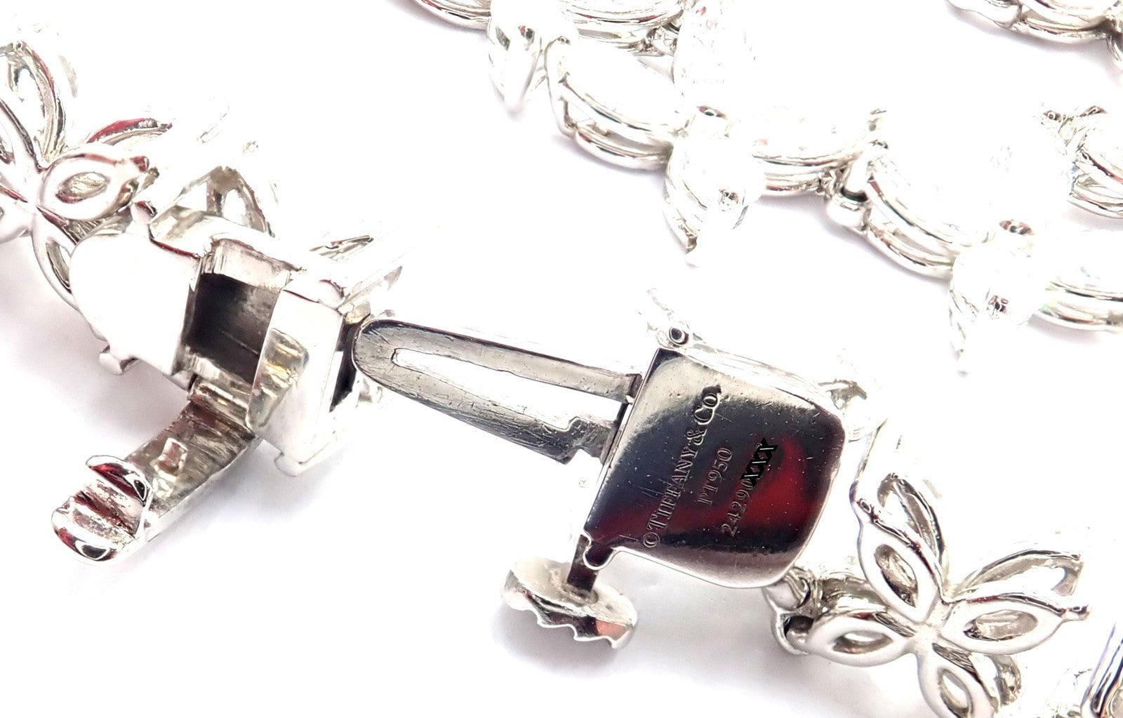 Authentic Tiffany & Co Victoria Platinum Graduated Marque Shape Diamond Necklace | Fortrove