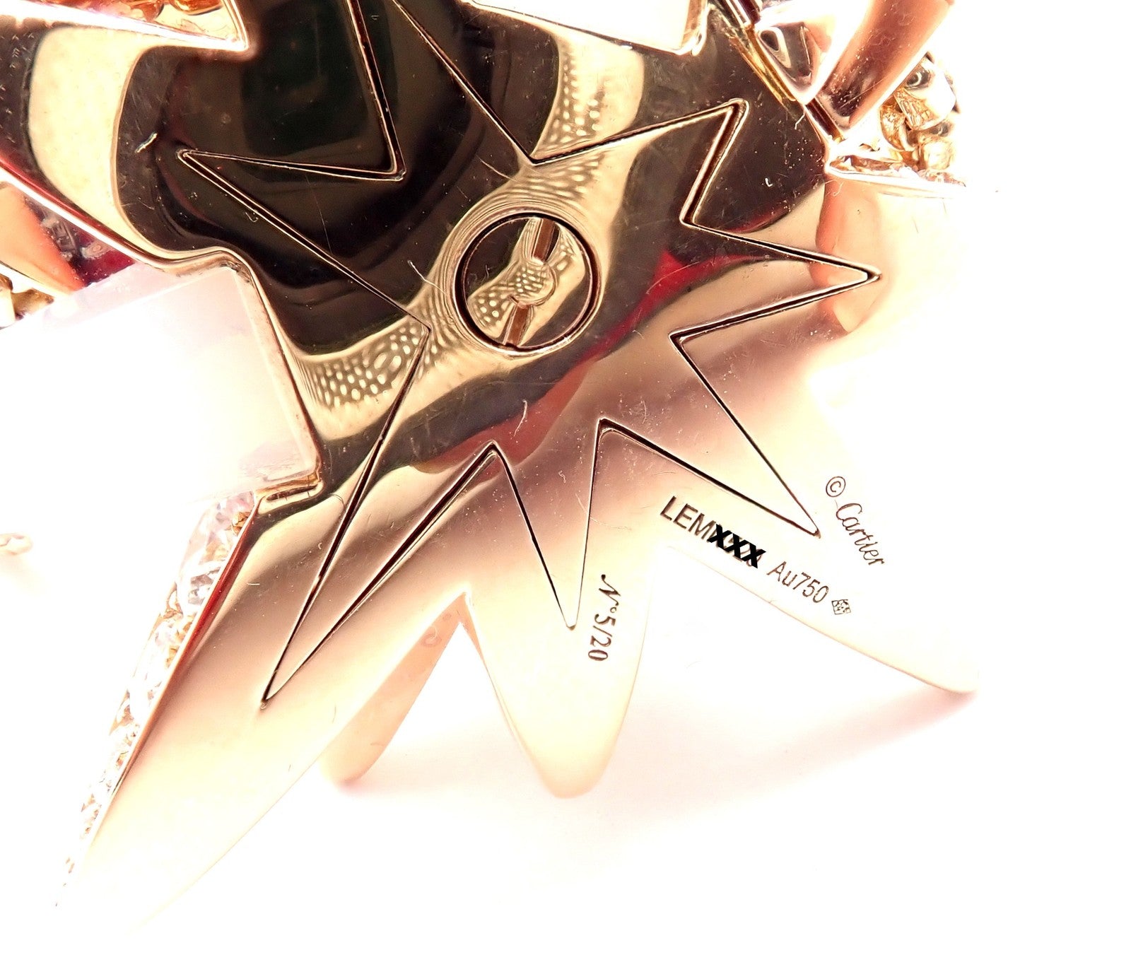 Cartier 18k Rose Gold Limited Edition Diamond Meterore Fractal Pendant Necklace | Fortrove