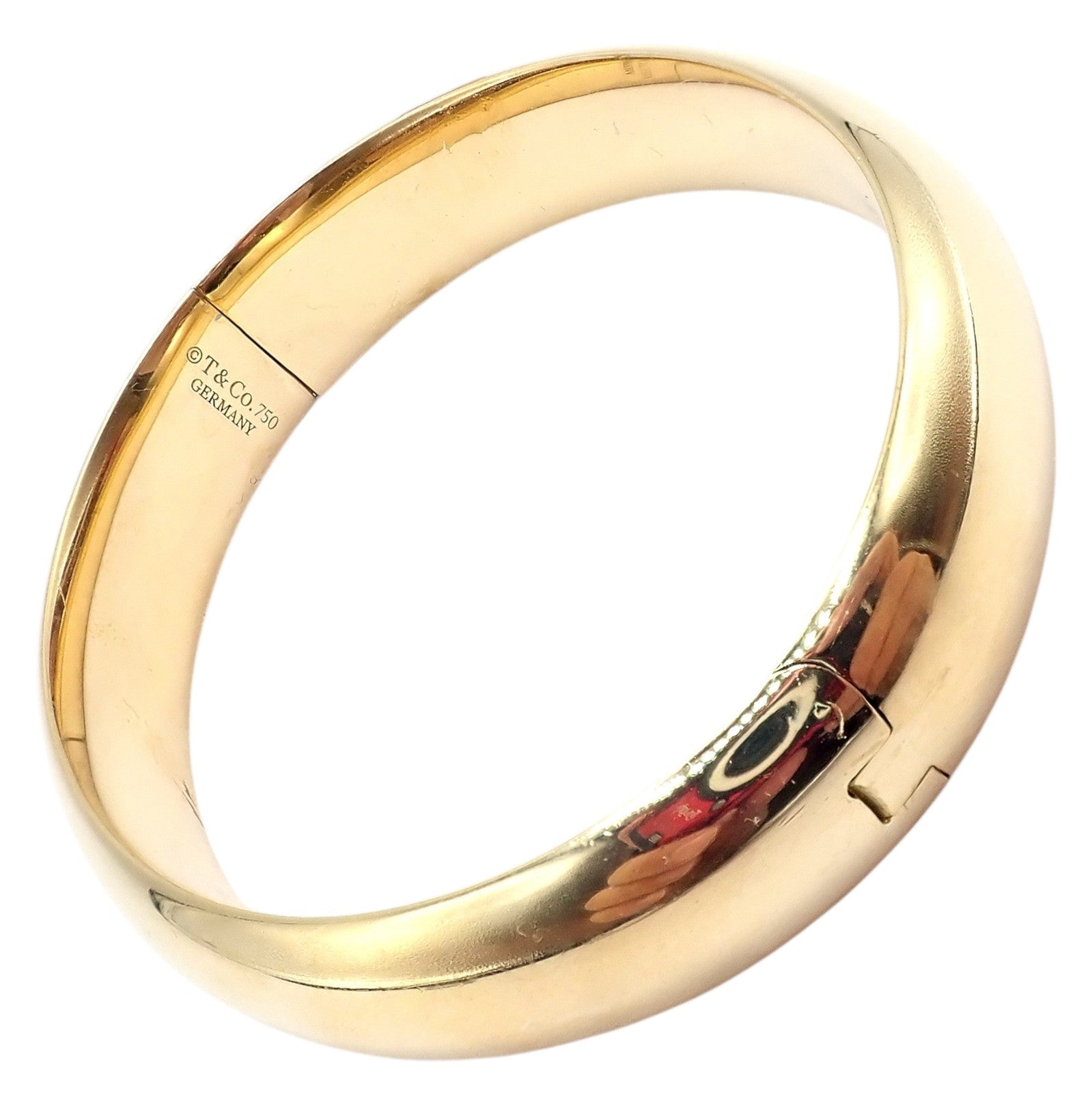 Authentic! Tiffany & Co 18k Yellow Gold Bangle Signature Bracelet | Fortrove