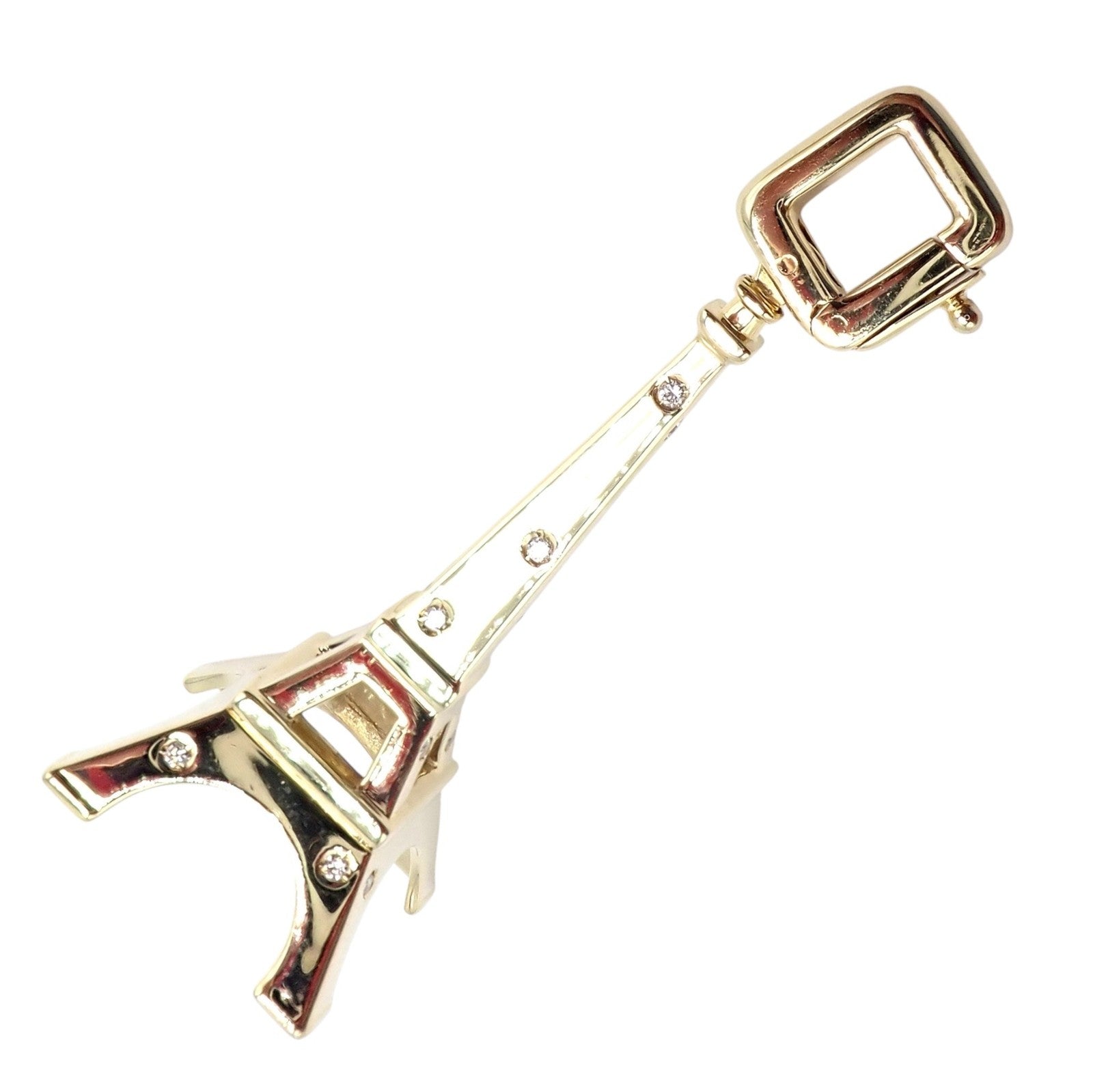 Vintage Louis Vuitton 18k Yellow Gold Large Eiffel Tower Diamond Charm Pendant | Fortrove