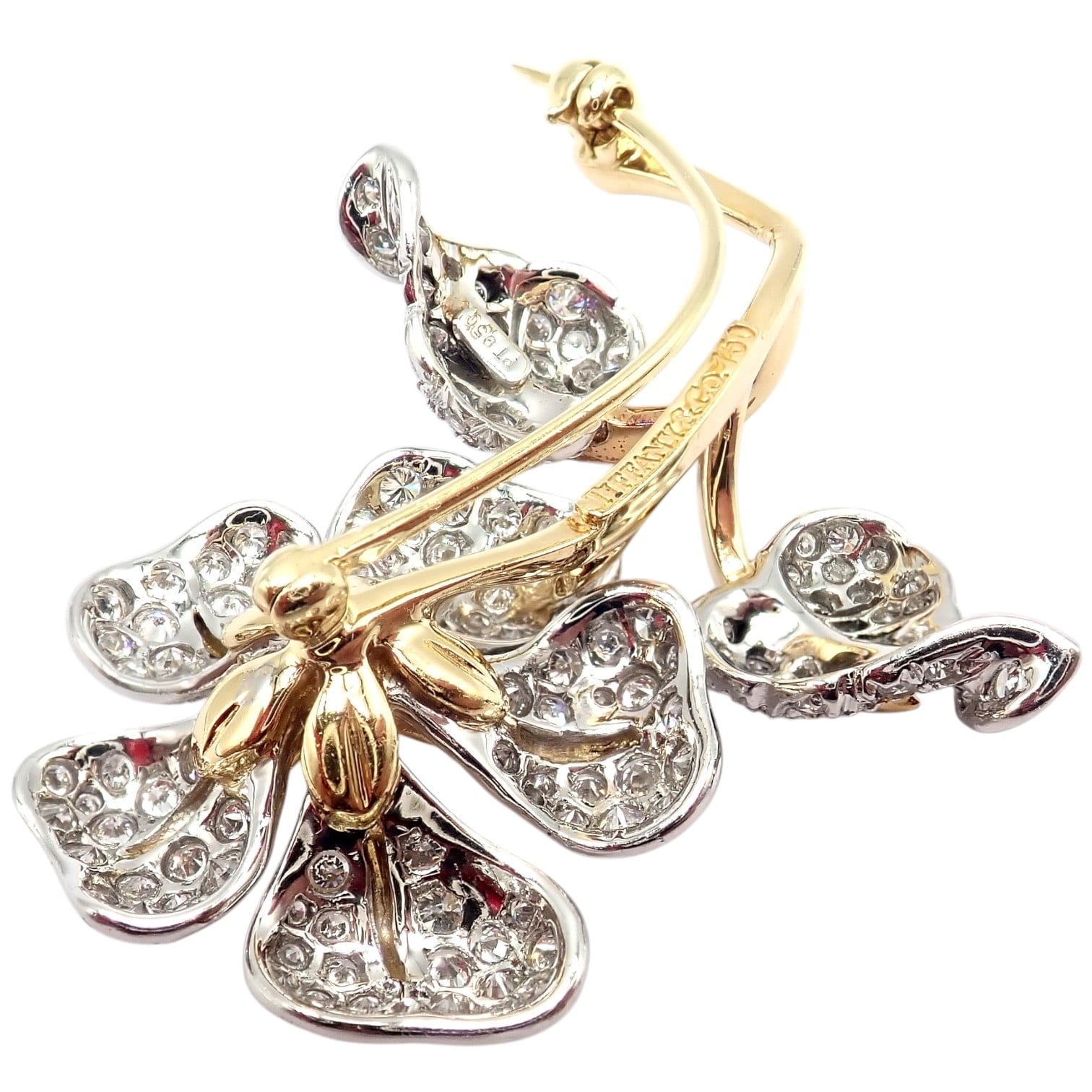 Tiffany & Co. Jewelry & Watches:Fine Jewelry:Brooches & Pins Vintage! Tiffany & Co 18k Yellow Gold Platinum Diamond Pearl Pin Brooch