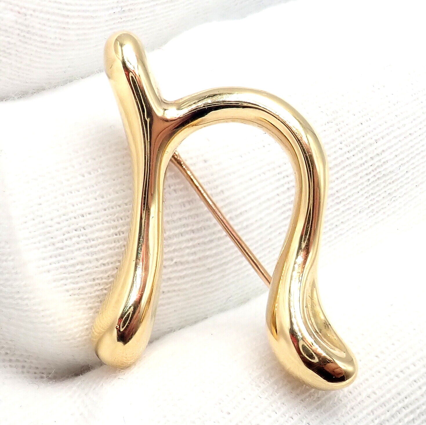 Tiffany & Co. Jewelry & Watches:Fine Jewelry:Brooches & Pins Authentic! Tiffany & Co Peretti 18k Yellow Gold Initial N Pin Brooch 1983