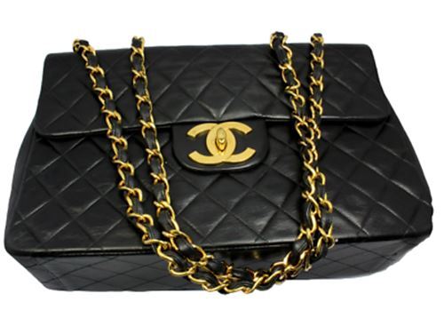CHANEL Clothing, Shoes & Accessories:Women:Women's Bags & Handbags 1995 Chanel Jumbo XL Maxi Black Quilted Lambskin Single Flap Handbag Purse