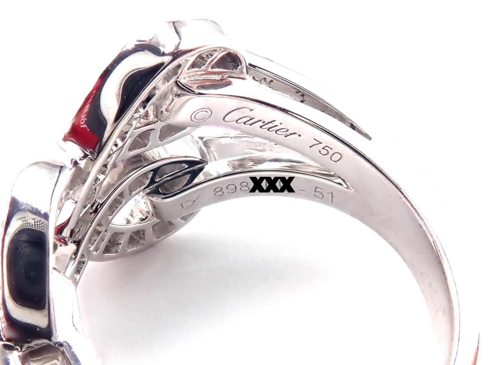 Authentic! Cartier Agrafe 18k White Gold Diamond Band Ring | Fortrove