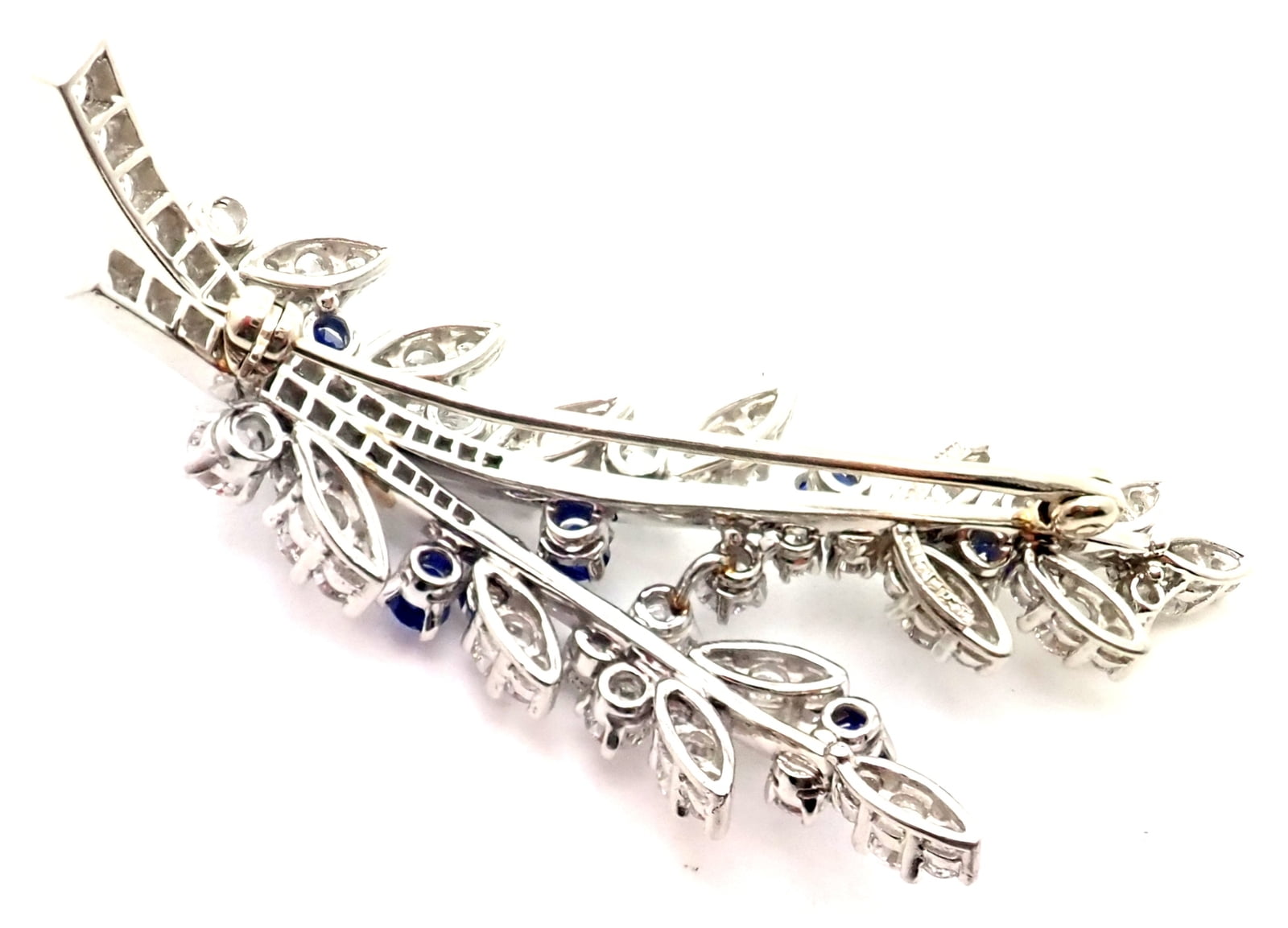 Tiffany & Co. Jewelry & Watches:Fine Jewelry:Brooches & Pins Authentic! Vintage Tiffany & Co. Platinum Diamond Sapphire Flower Pin Brooch