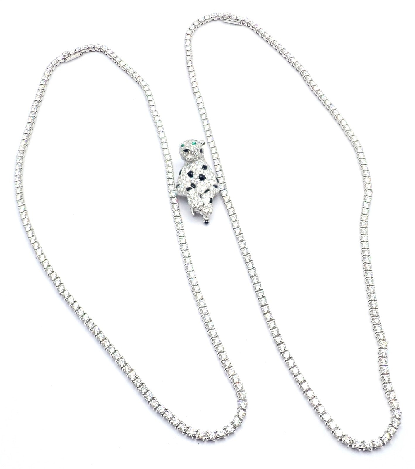 Panthere de Cartier Panther 18k Gold Multi-Wear Paved Diamond Necklace Paper Box | Fortrove