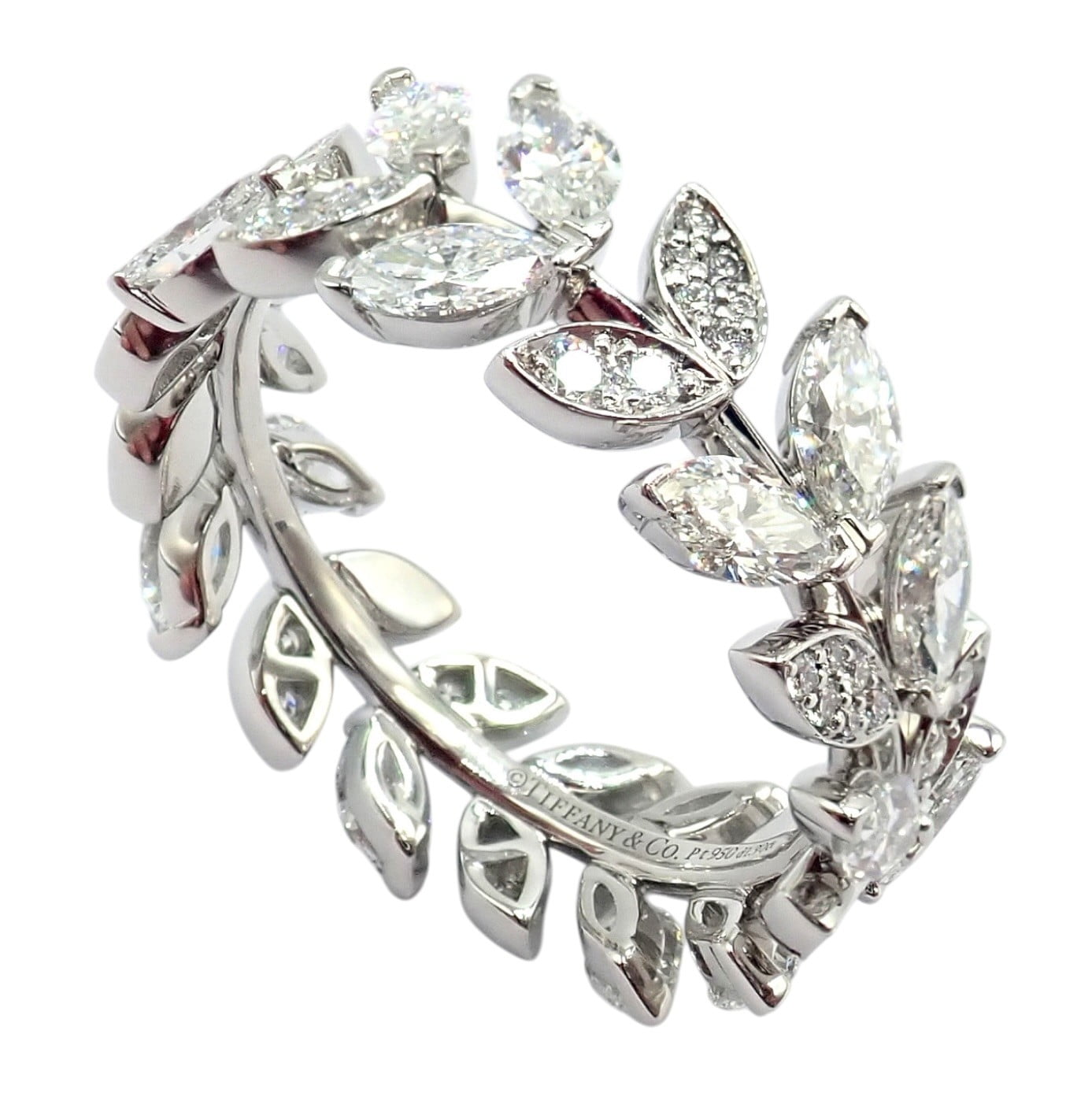Tiffany & Co. Jewelry & Watches:Fine Jewelry:Rings Authentic! Tiffany & Co Platlinum Victoria Vine Diamond 1.90ct Eternity Ring 7