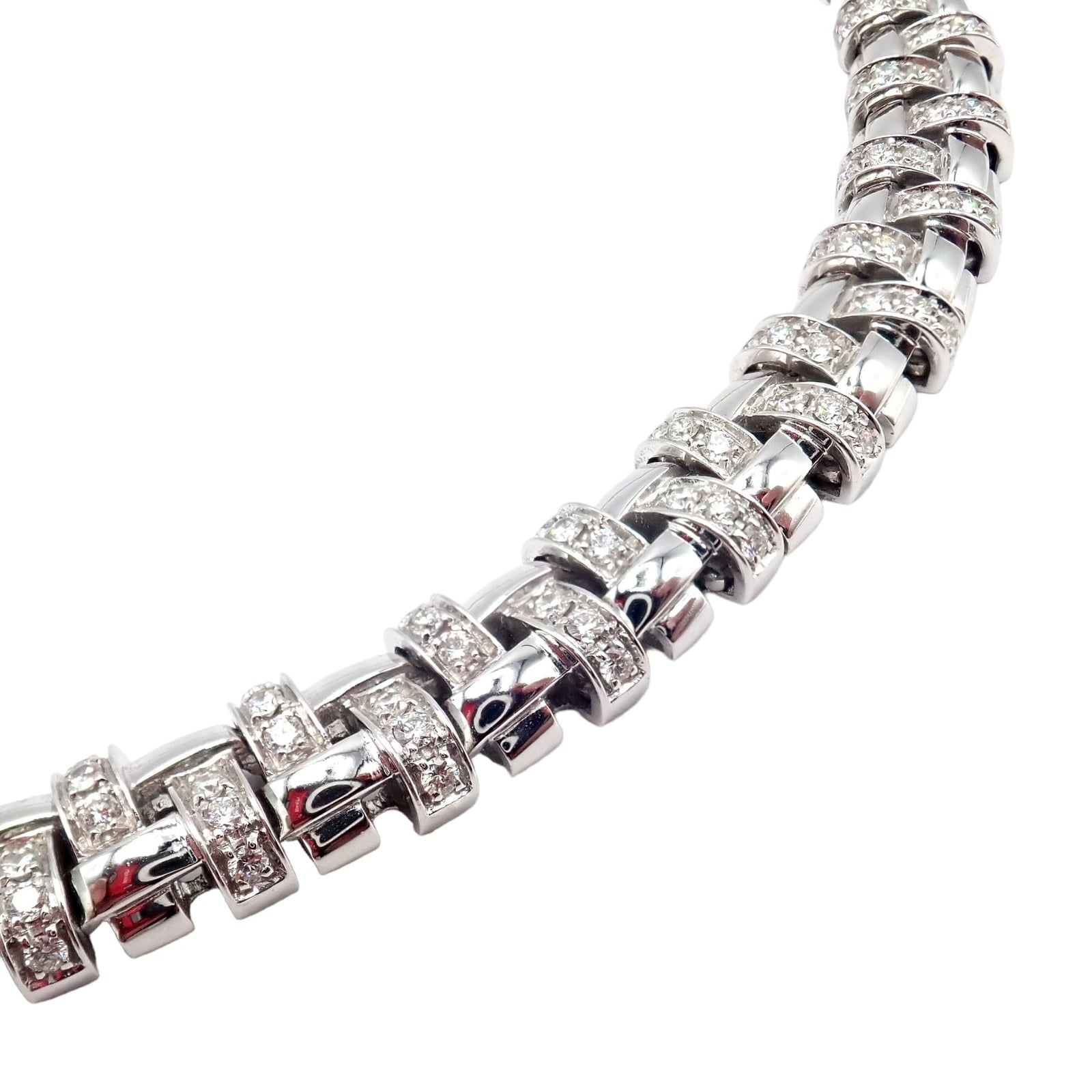 Tiffany & Co. Jewelry & Watches:Fine Jewelry:Necklaces & Pendants Authentic! Tiffany & Co Vannerie 18k White Gold Basket Weave Diamond Necklace