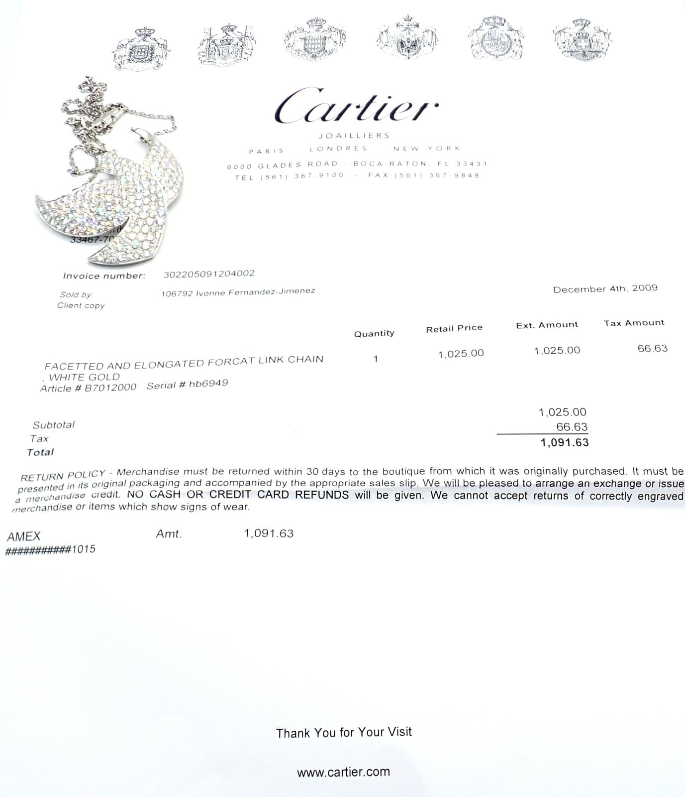 Cartier Jewelry & Watches:Fine Jewelry:Necklaces & Pendants Authentic! Cartier Colombe Dove Of Peace 18k White Gold Diamond Necklace Paper