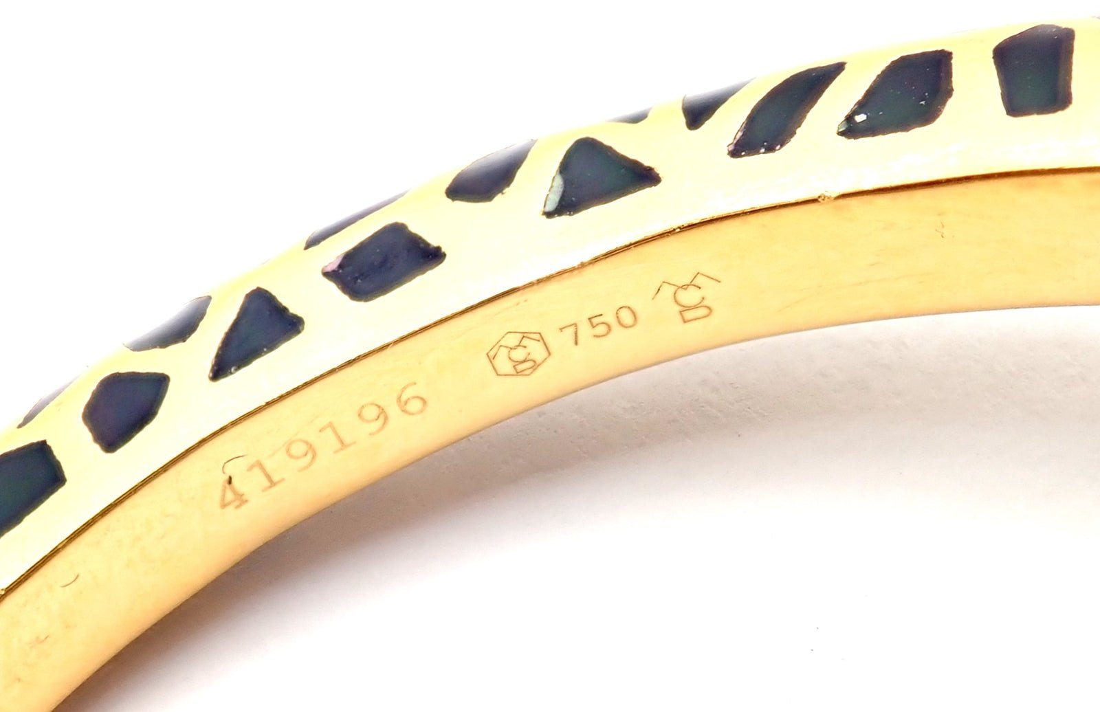 Carrera Y Carrera Giraffe 18k Yellow Gold Diamond Enamel Bangle Bracelet | Fortrove