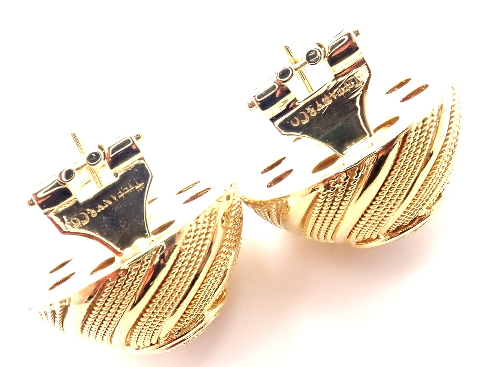 Tiffany & Co. Jewelry & Watches:Fine Jewelry:Earrings Rare! Authentic Tiffany & Co 18k Yellow Gold Diamond Earrings