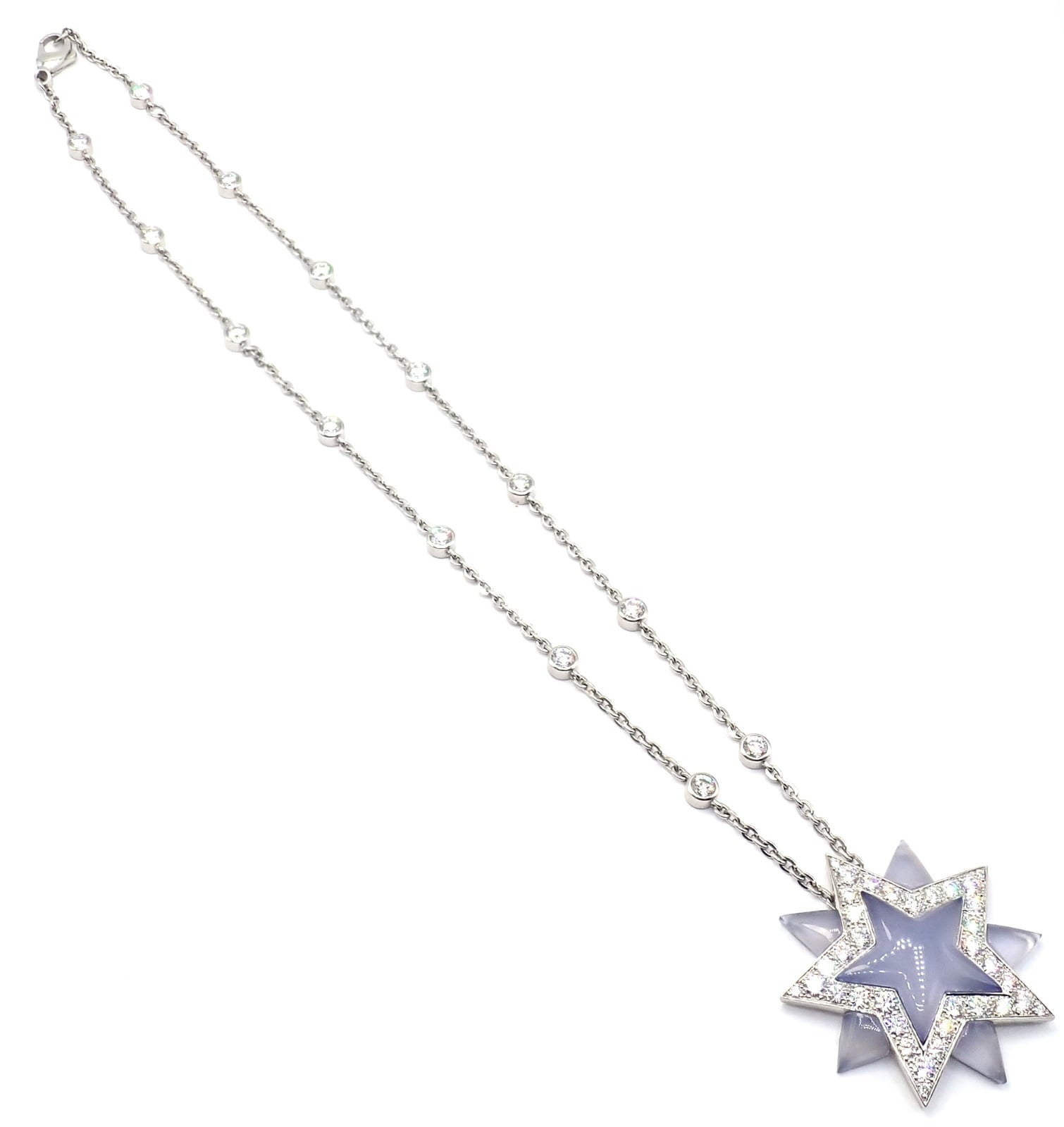 Tiffany & Co. Jewelry & Watches:Fine Jewelry:Necklaces & Pendants Authentic! Tiffany & Co Platinum Diamond Blue Chalcedony Star Pendant Necklace