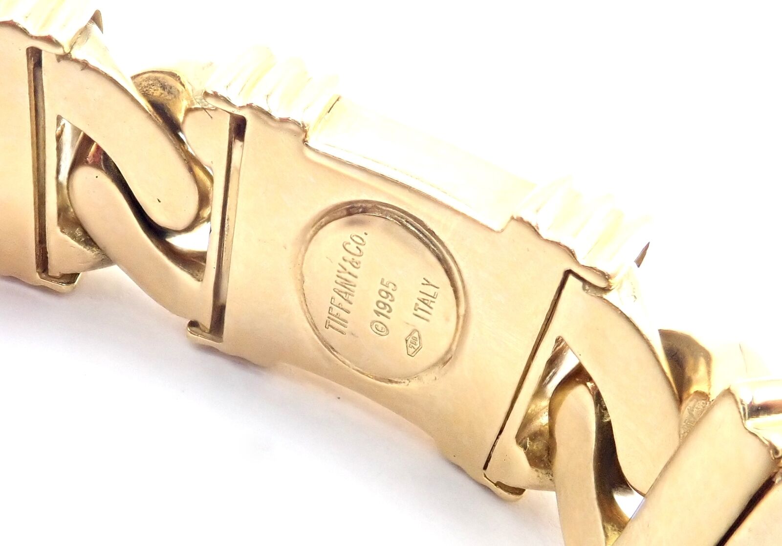 Vintage! Authentic Tiffany & Co Atlas 18k Yellow Gold Link Bracelet 1995 | Fortrove