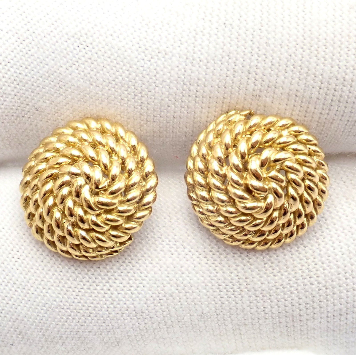 Tiffany & Co. Jewelry & Watches:Fine Jewelry:Earrings Authentic! Tiffany & Co 18k Yellow Gold Rope Coil Vintage Stud Earrings