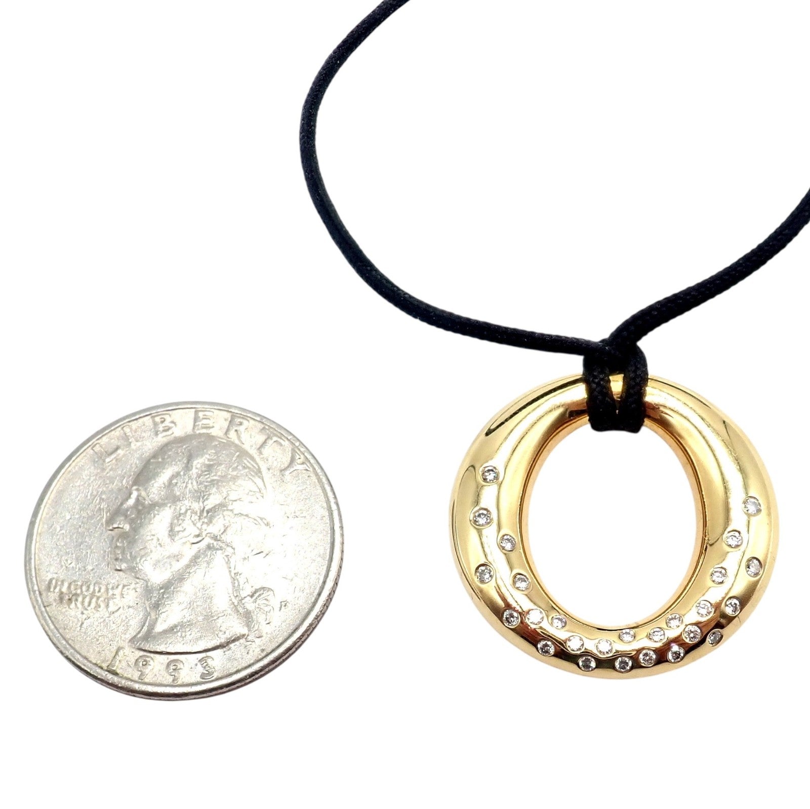 Authentic! Tiffany & Co 18k Yellow Gold Peretti 25mm Diamond Sevillana Necklace | Fortrove