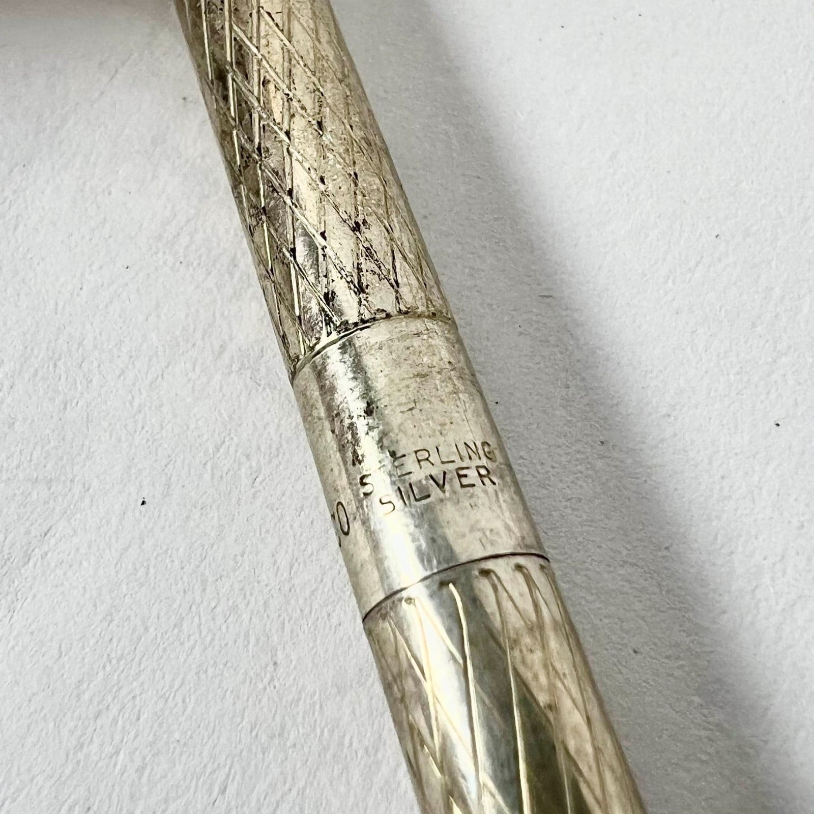 Tiffany & Co. Collectibles:Pens & Writing Instruments:Pens:Ballpoint Pens:Other Collectible Ballpoint Tiffany & Co. Diamond-Textured Sterling Silver Ballpoint Pen
