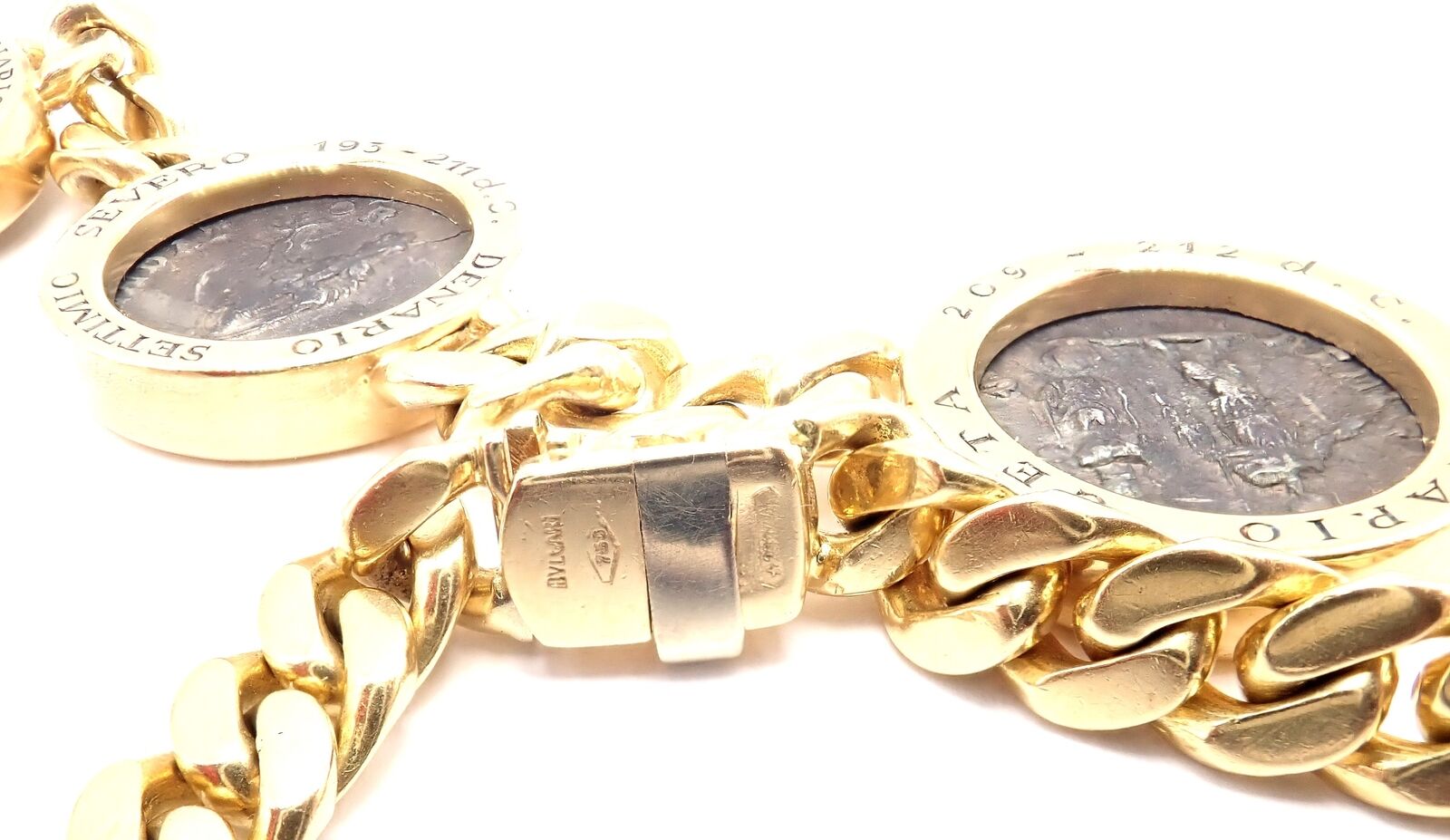 Vintage! Bvlgari Bulgari 18k Yellow Gold 7 Antique Coin Monete Link Necklace | Fortrove