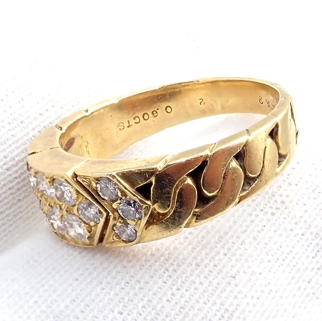 Rare! Vintage Van Cleef & Arpels 18k Yellow Gold 0.60ct Diamond Ring Sz 55 7.25 | Fortrove