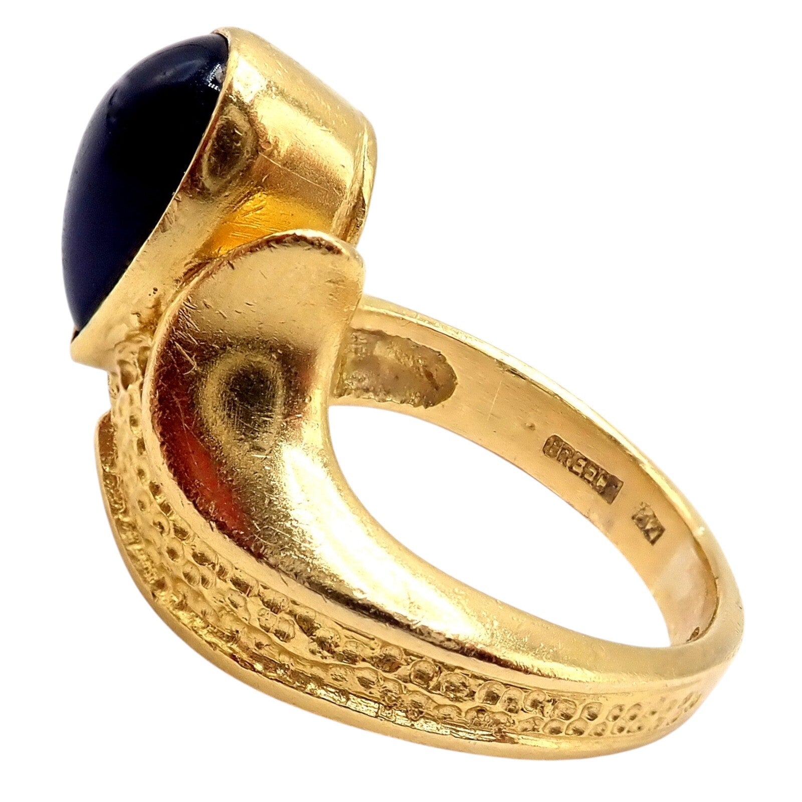 Authentic! Ilias Lalaounis Greece 18k Yellow Gold Onyx Ring | Fortrove