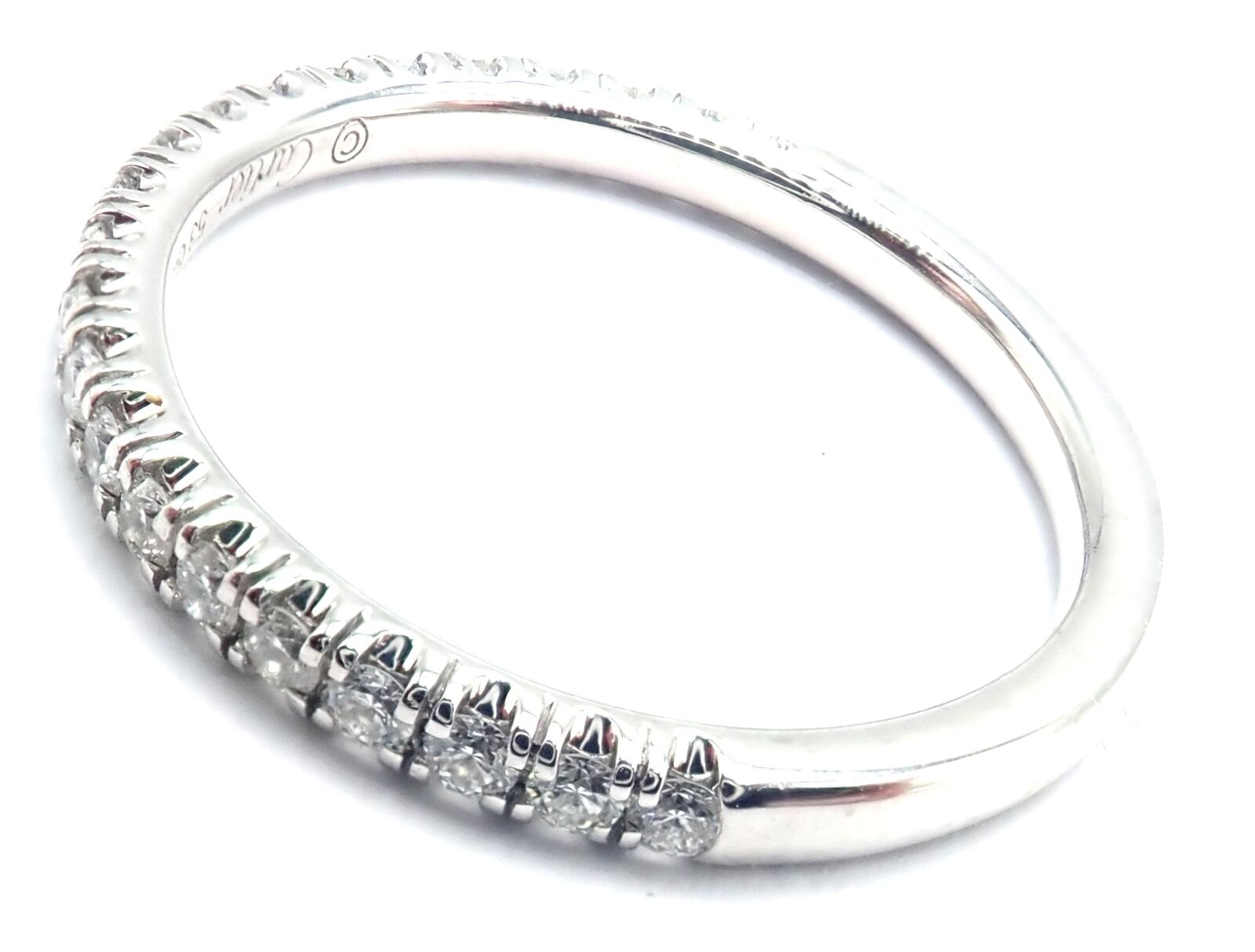 Authentic! Cartier Etincelle Platinum Diamond Band Ring Size 53 US 6 1/4 | Fortrove