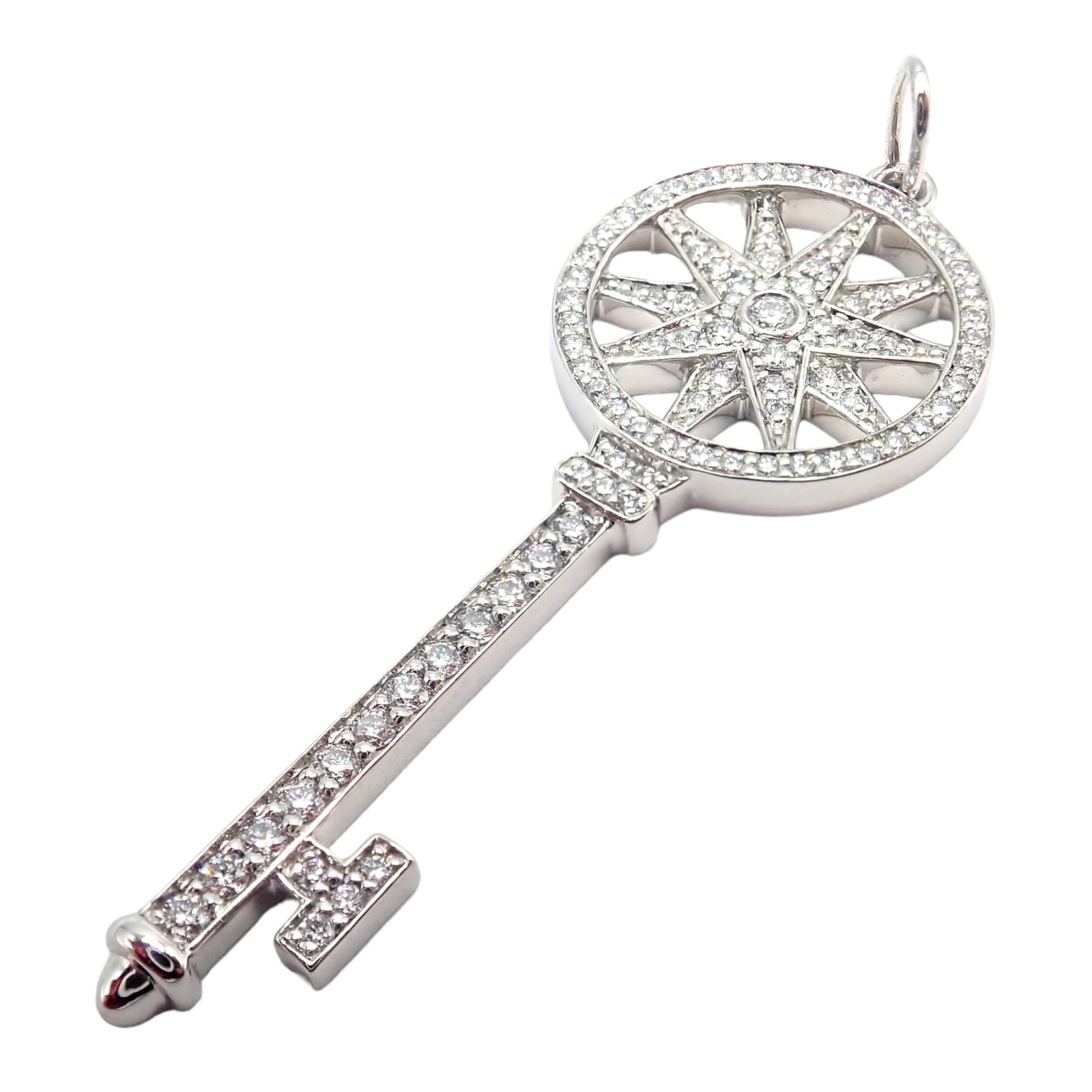 Tiffany & Co. Jewelry & Watches:Fine Jewelry:Necklaces & Pendants Authentic! Tiffany & Co Platinum Diamond Key Star Pendant Necklace