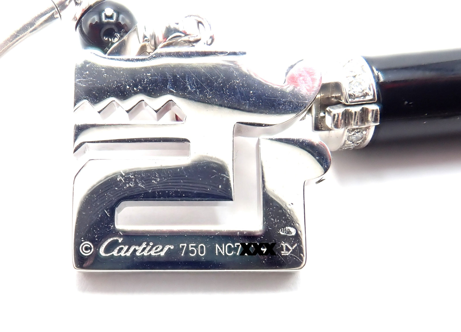 Cartier Le Baiser Du Dragon 18k Gold Diamond Ruby Onyx 2 Charms Bangle Bracelet | Fortrove