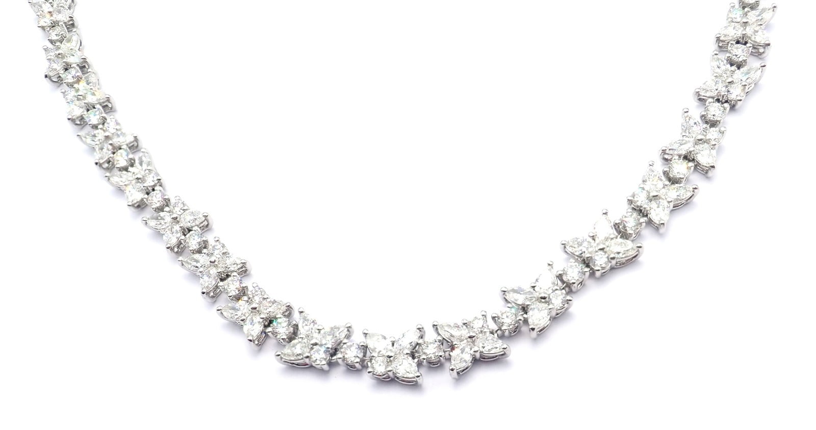 Tiffany & Co. Jewelry & Watches:Fine Jewelry:Necklaces & Pendants Authentic! Tiffany & Co Victoria Platinum 15.83ct Diamond Mixed Cluster Necklace