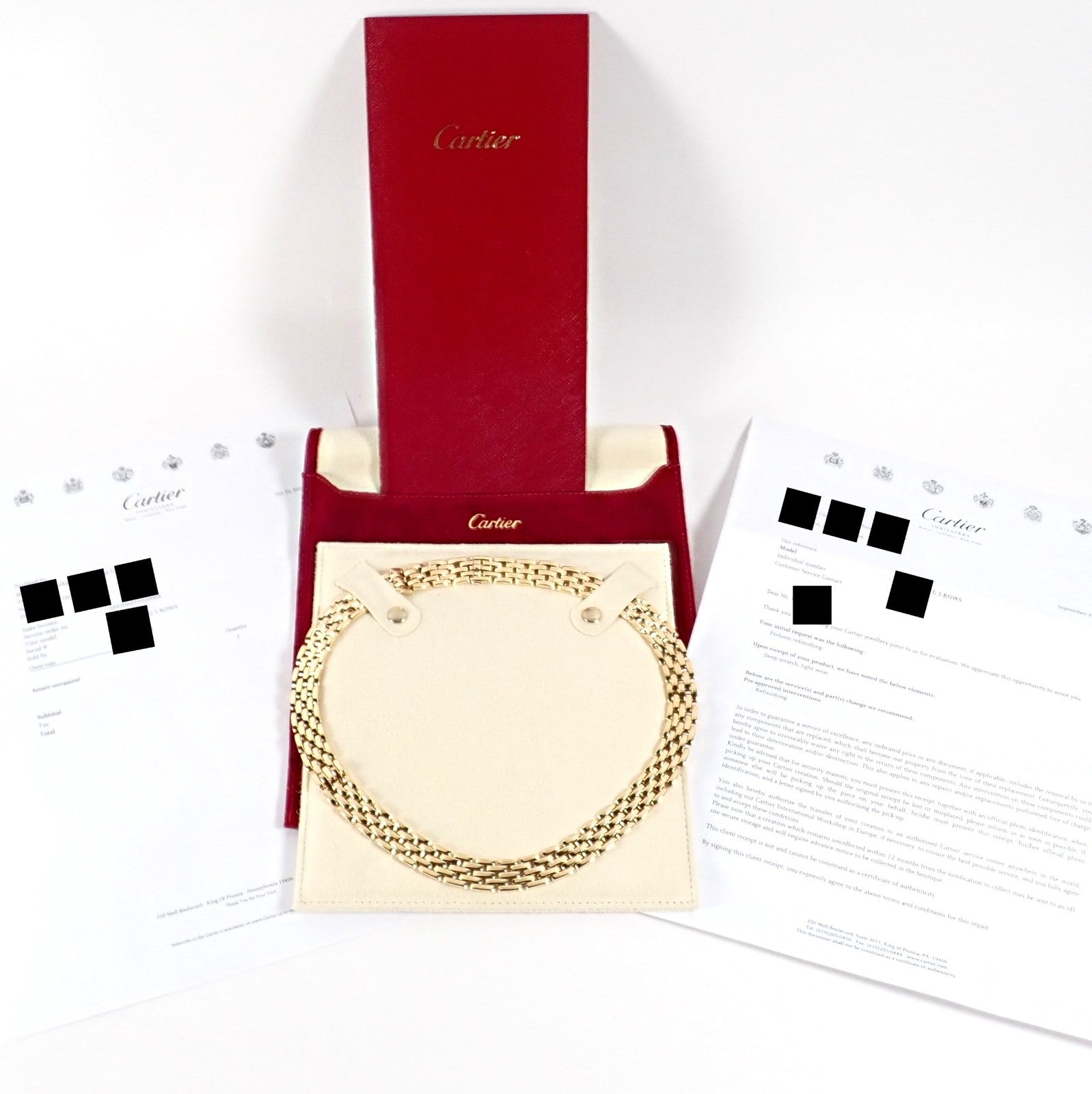 Cartier 5 Row Maillon Panther Panthere 18k Yellow Gold 20" Long Necklace Paper | Fortrove