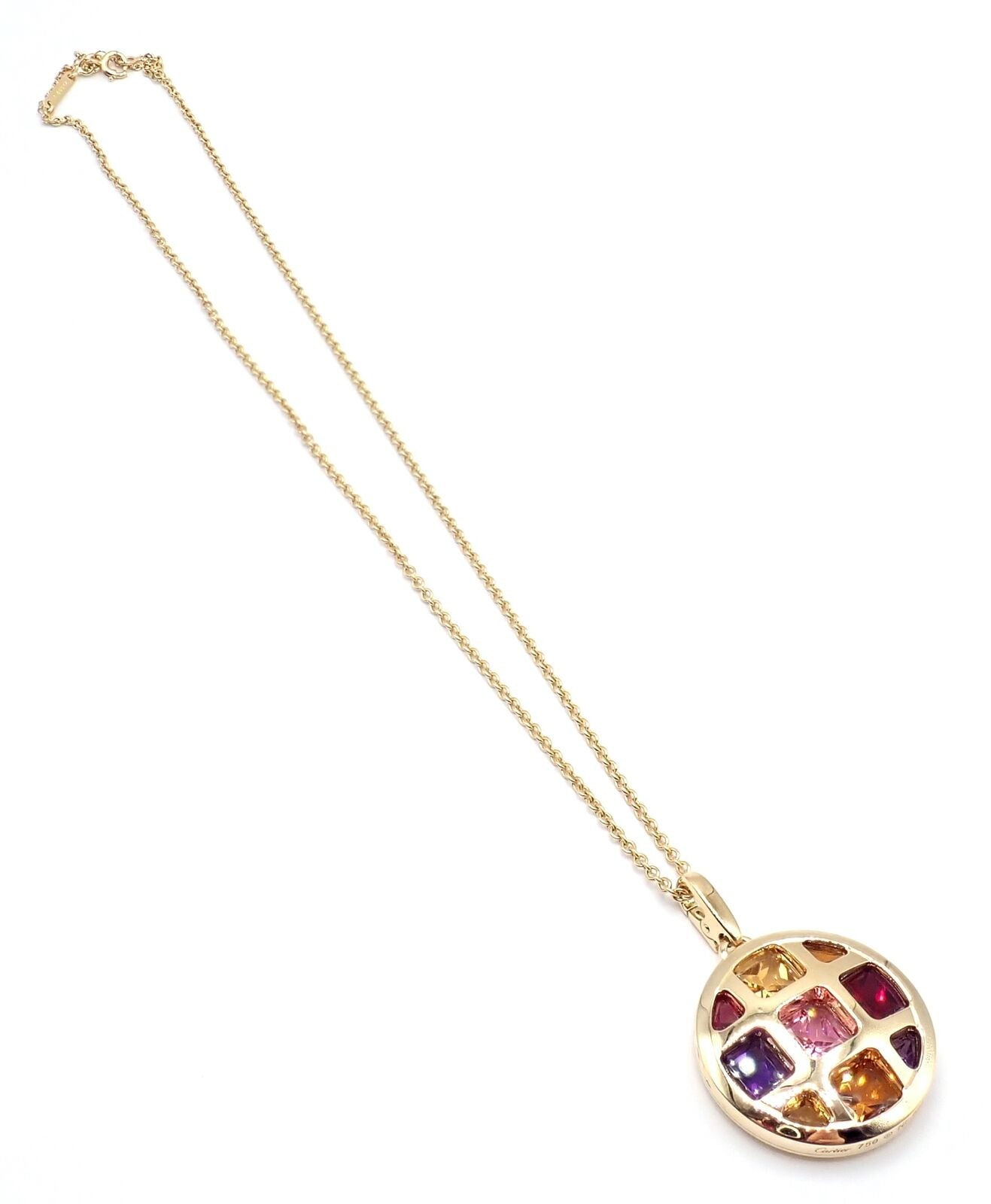 Cartier Pasha 18k Yellow Gold Amethyst Citrine Garnet Tourmaline Necklace Cert. | Fortrove