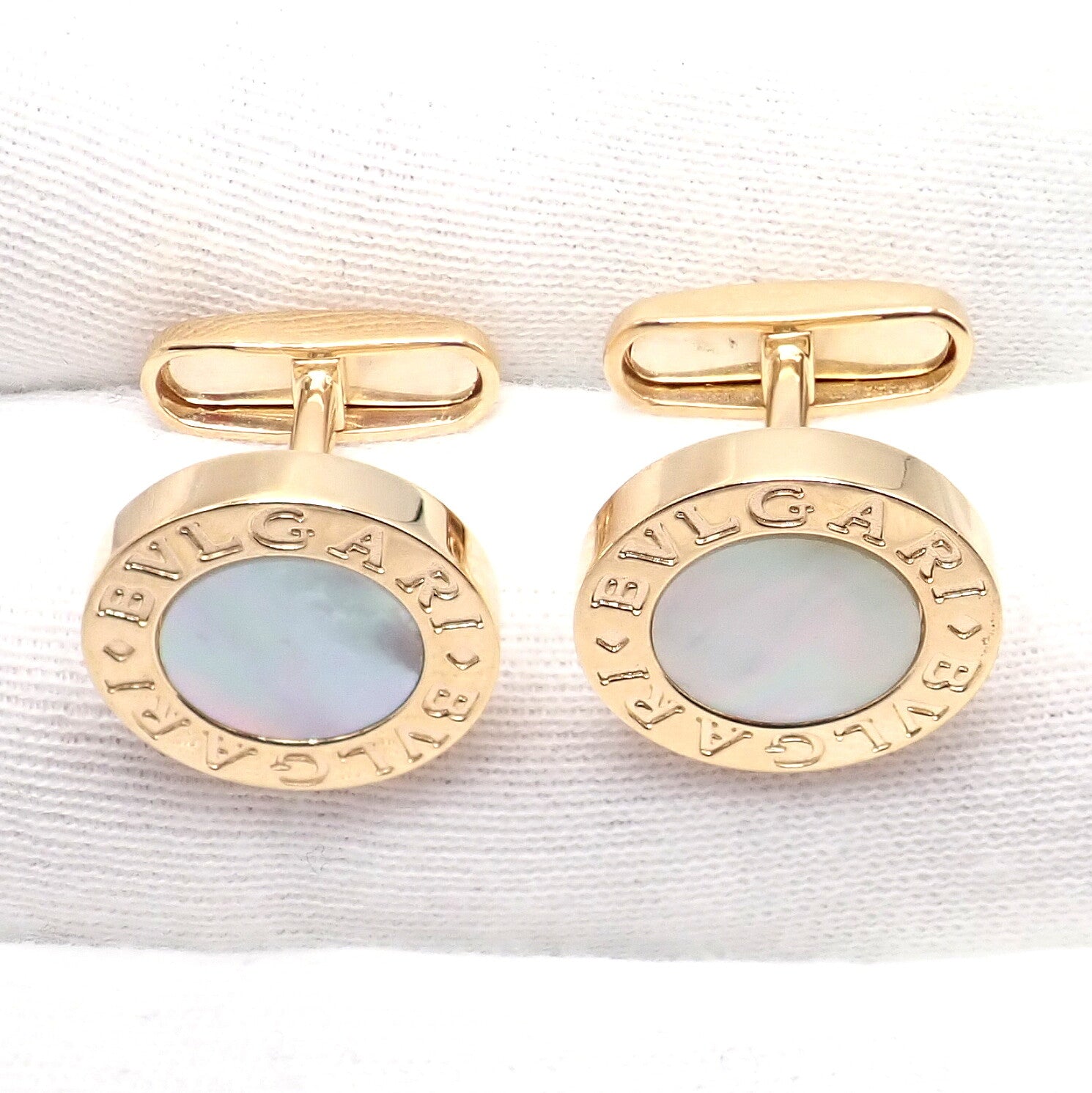 Authentic! Bvlgari Bulgari 18k Yellow Gold Multicenter Cufflink Kit Set | Fortrove