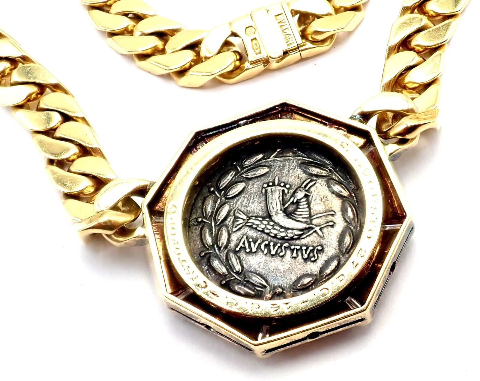 Rare! Bvlgari Bulgari 18k Yellow Gold Diamond Monete Antique Coin Link Necklace | Fortrove
