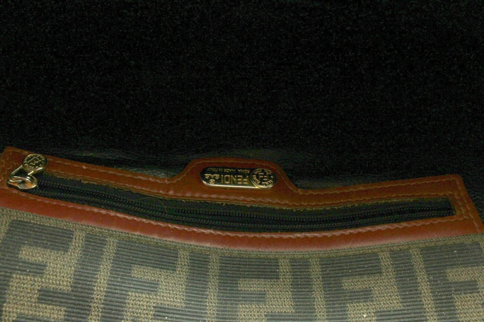 Fendi Clothing, Shoes & Accessories:Women:Women's Bags & Handbags Authentic! Fendi Brown Logo Leather Flap Mama Zucca Handbag Purse