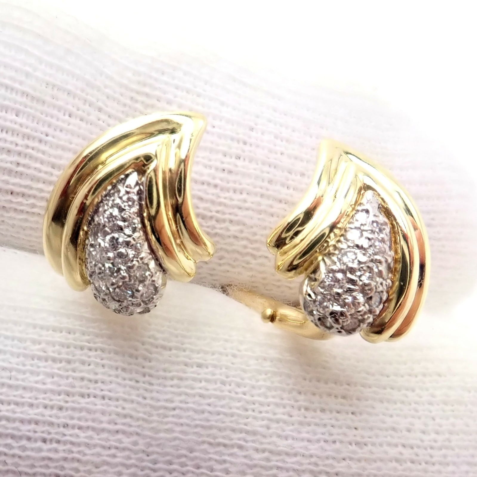 Tiffany & Co. Jewelry & Watches:Fine Jewelry:Earrings Authentic! Tiffany & Co 18k Yellow Gold Diamond Teardrop Earrings