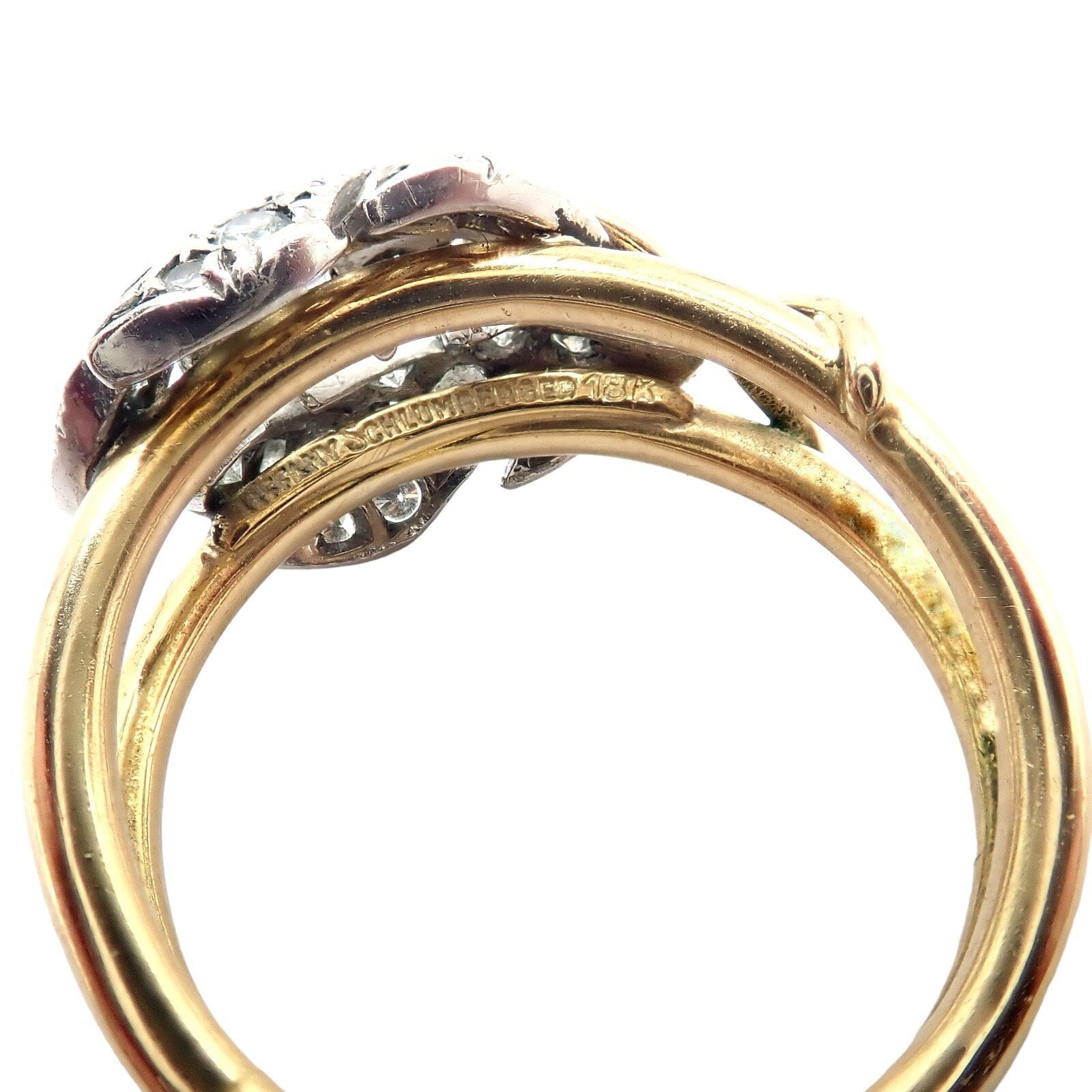 Jean Schlumberger for Tiffany & Co Jewelry & Watches:Fine Jewelry:Rings Authentic! Tiffany & Co. Schlumberger Diamond Yellow Gold Platinum Two Leaf Ring