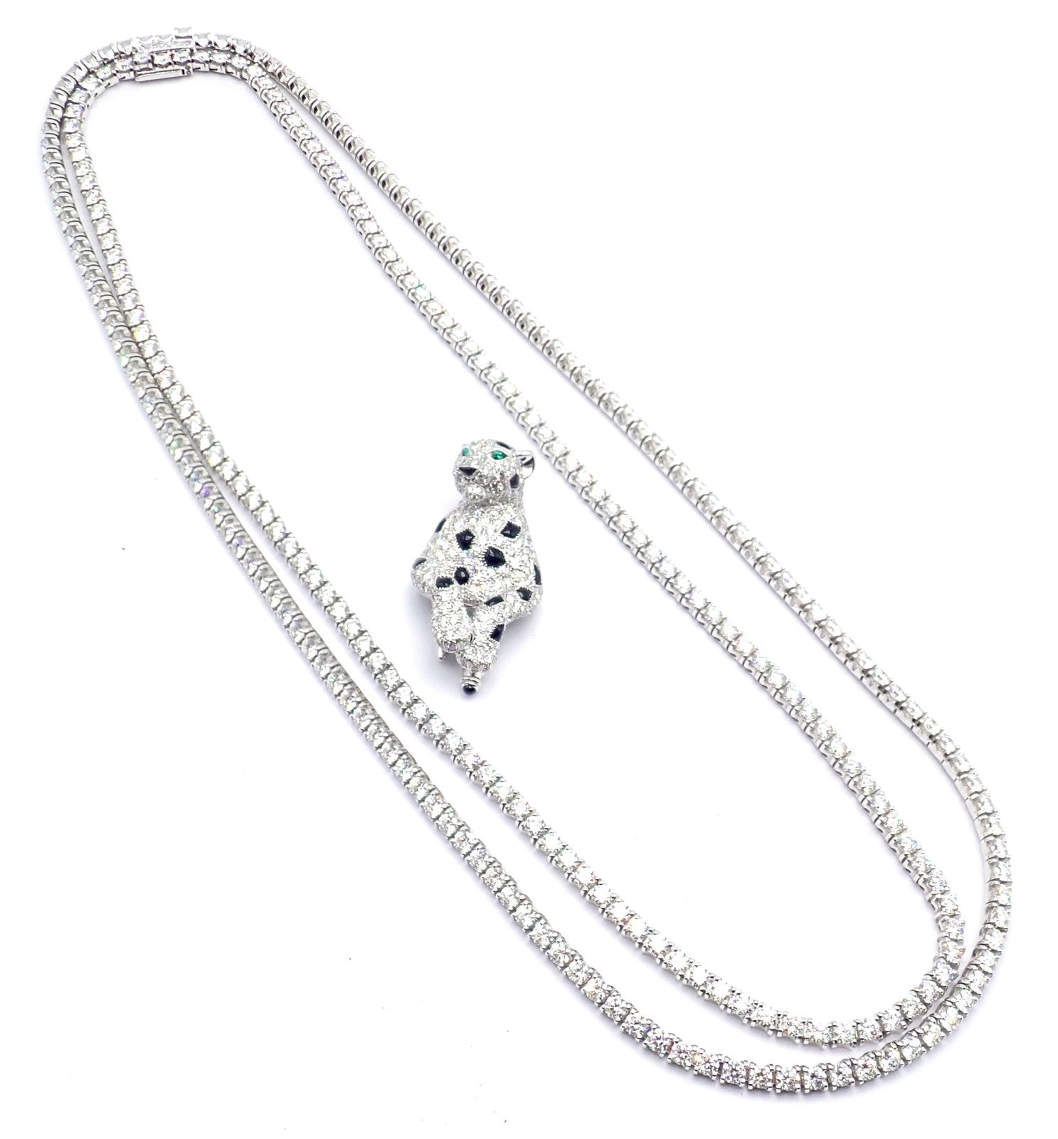 Panthere de Cartier Panther 18k Gold Multi-Wear Paved Diamond Necklace Paper Box | Fortrove