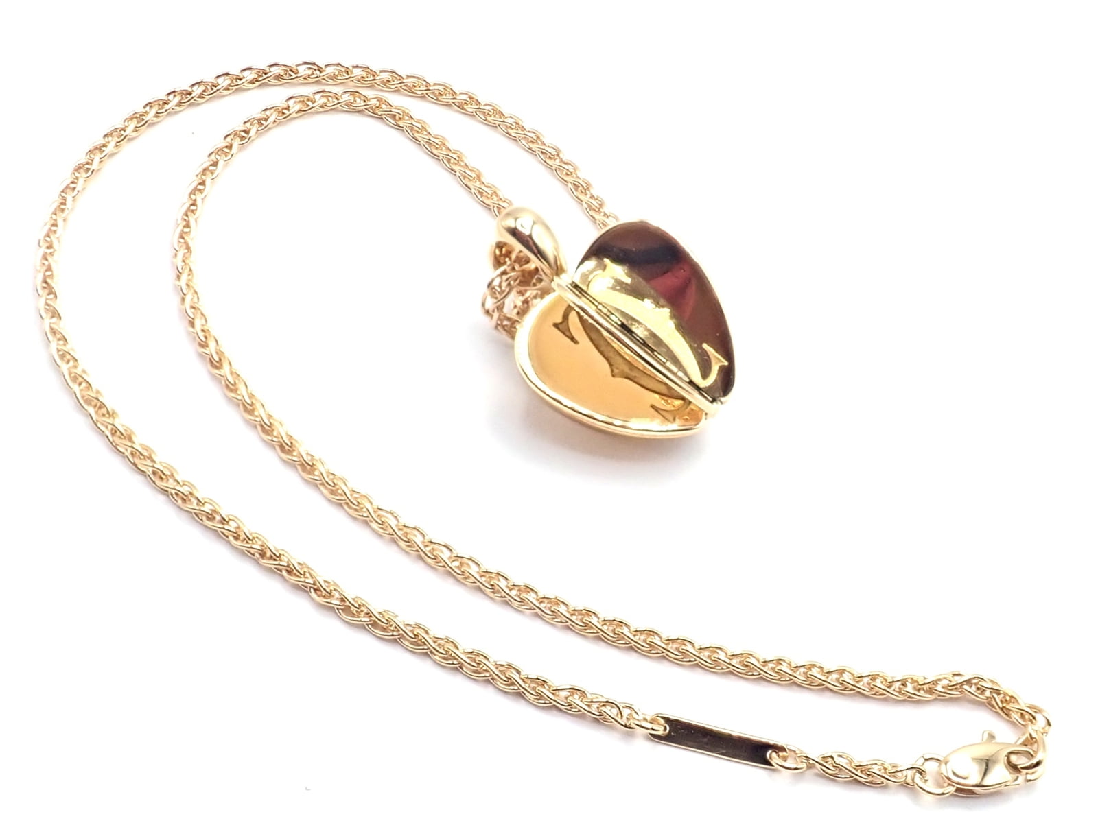 Cartier Jewelry & Watches:Fine Jewelry:Necklaces & Pendants Authentic! Cartier 18k Yellow Gold Double C 3D Apple Pendant Chain Necklace