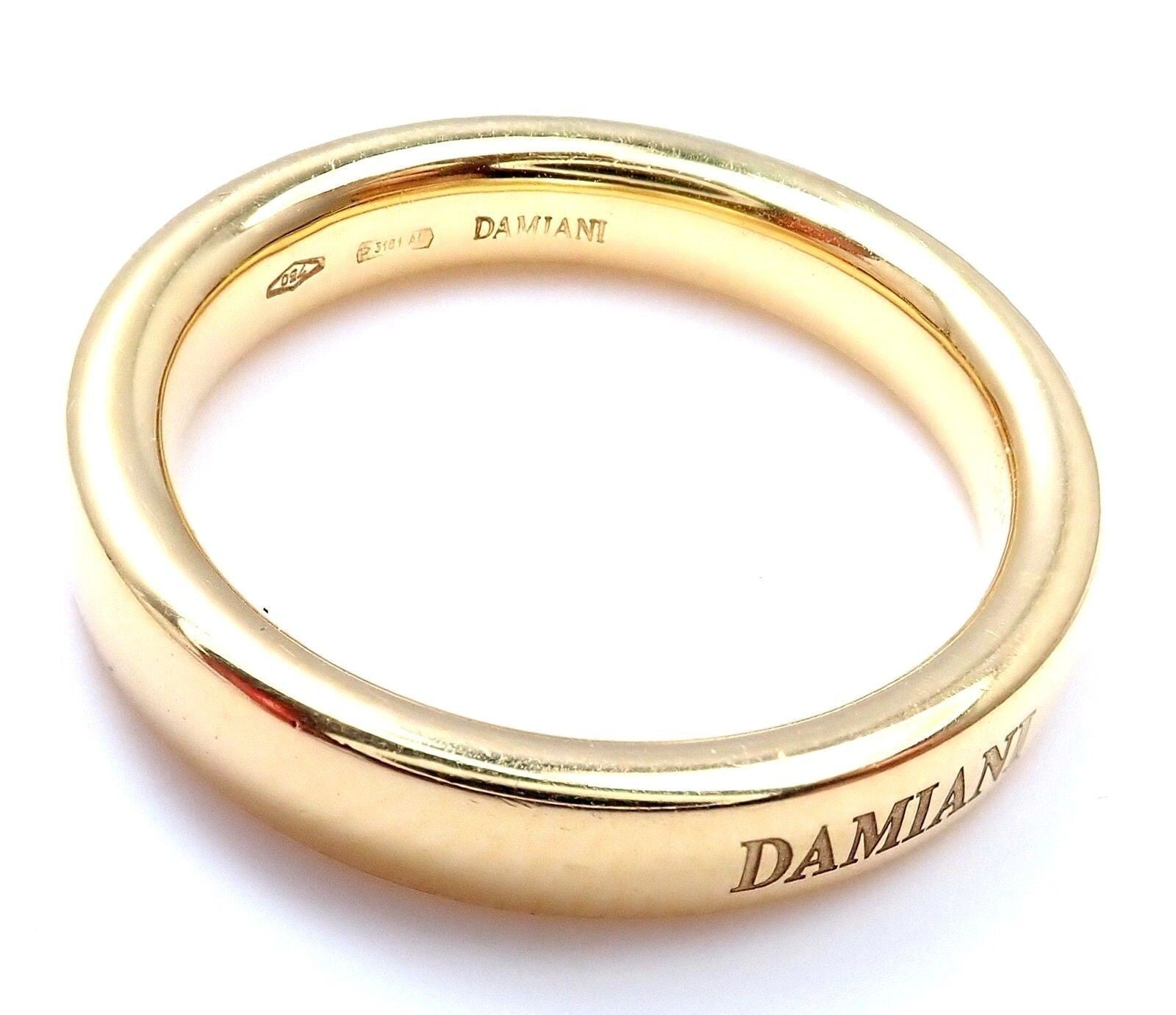 Damiani Jewelry & Watches:Fine Jewelry:Rings Rare! Authentic Damiani 18k Yellow Gold 3.5mm Band Ring Sz 5.5