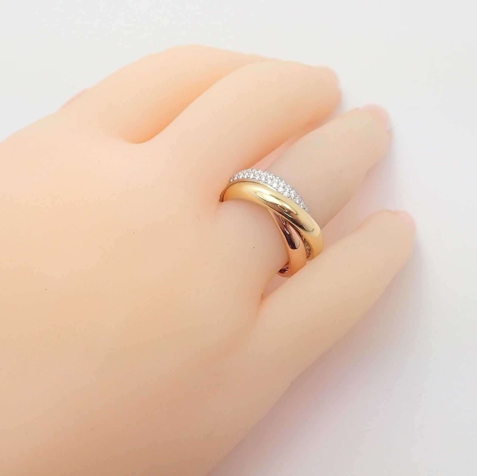 Cartier Jewelry & Watches:Fine Jewelry:Rings Authentic! Cartier Trinity Classic Diamond 18k White Yellow Rose Gold Band Ring