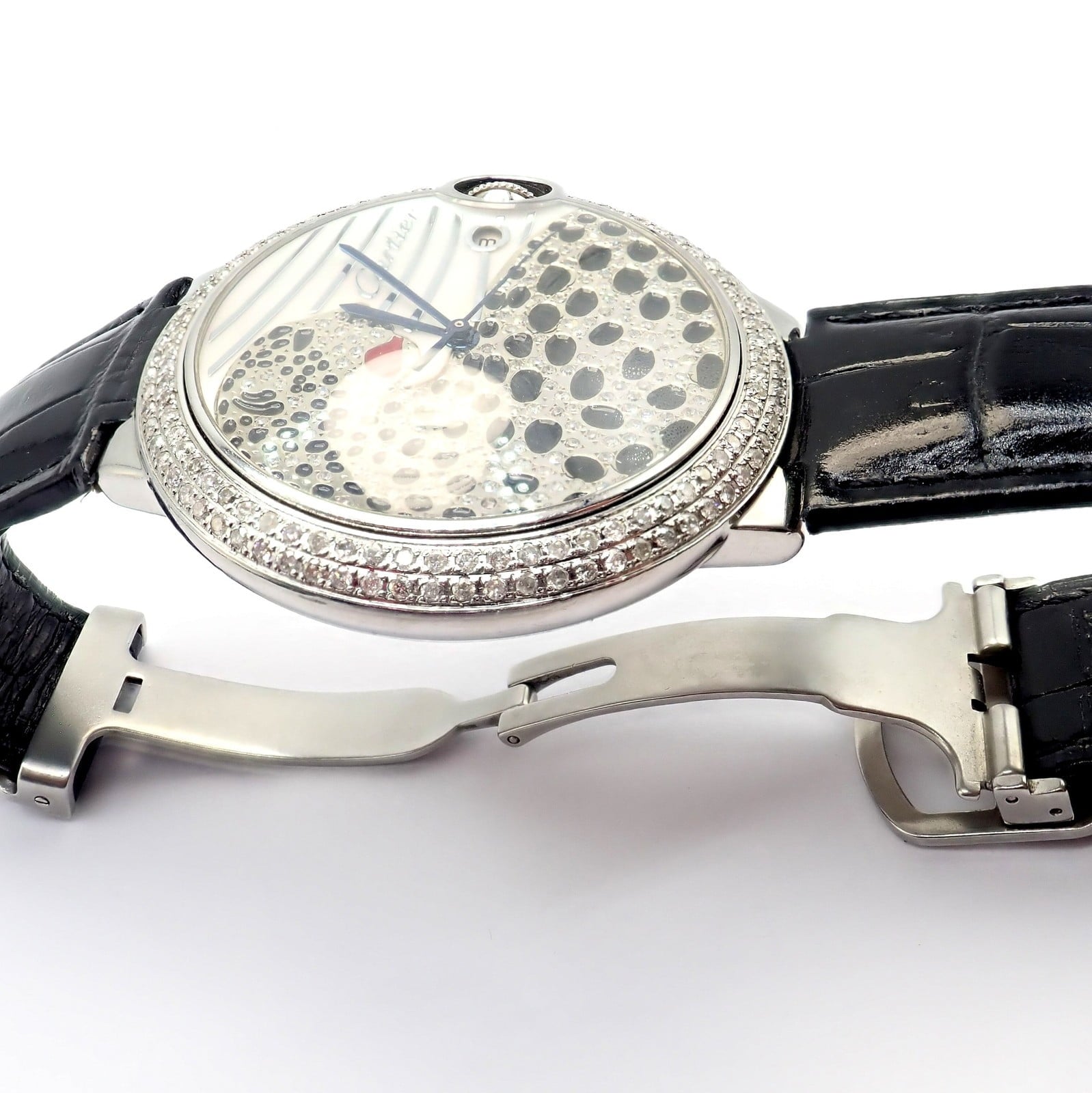 Cartier Jewelry & Watches:Watches, Parts & Accessories:Watches:Wristwatches Cartier Stainless Steel Ballon Bleu Custom Diamond Enamel Automatic Watch 3001