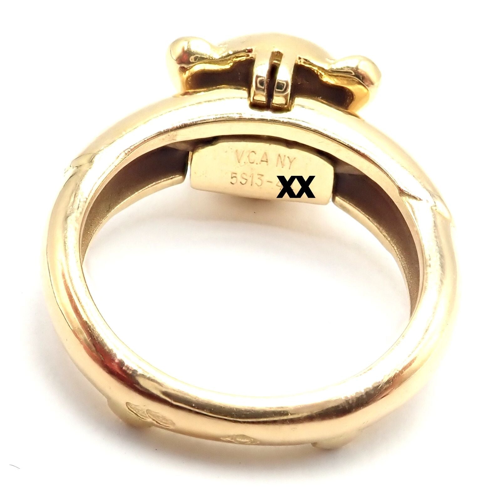 Authentic! Van Cleef & Arpels 18k Yellow Gold Teddy Bear Band Ring Pendant | Fortrove