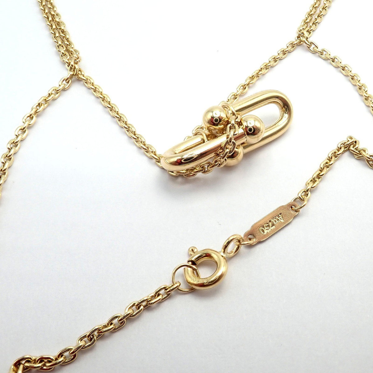 Tiffany & Co. Jewelry & Watches:Fine Jewelry:Necklaces & Pendants Authentic! Tiffany & Co 18k Yellow Gold Hardware Medium Pendant Chain Necklace